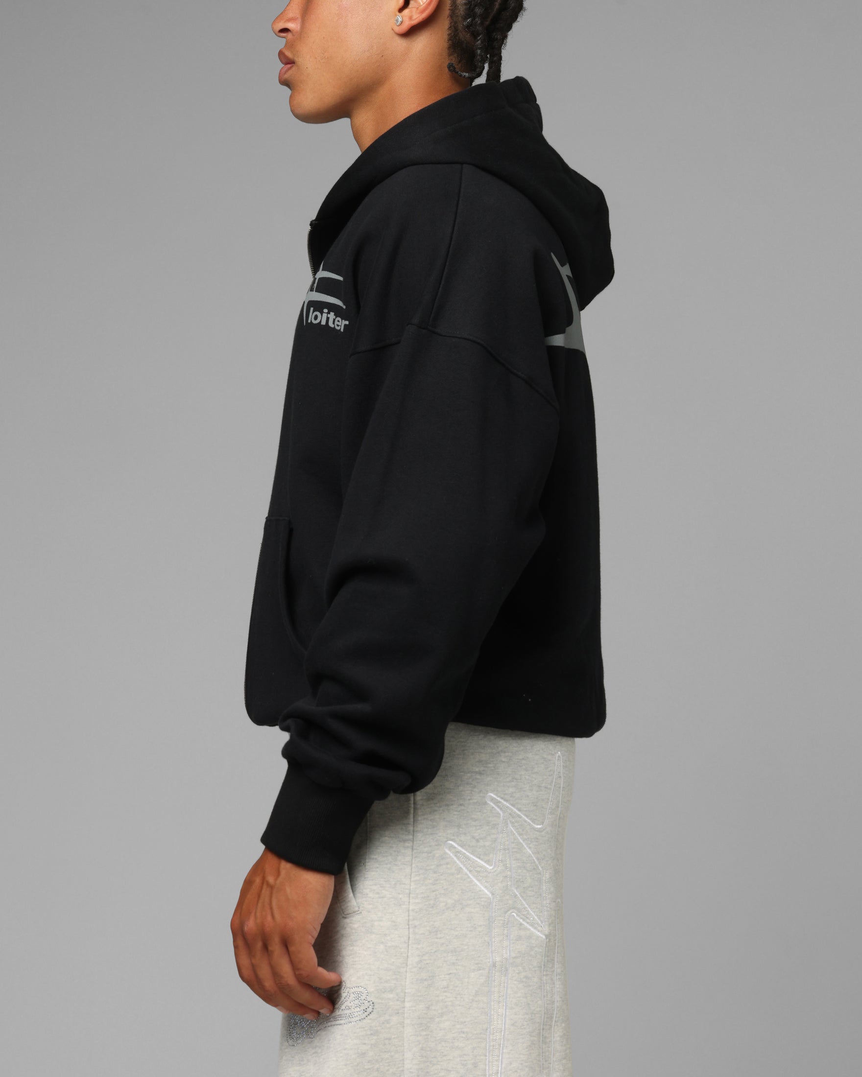 Loiter Ultra Hybrid Zip Hoodie Black