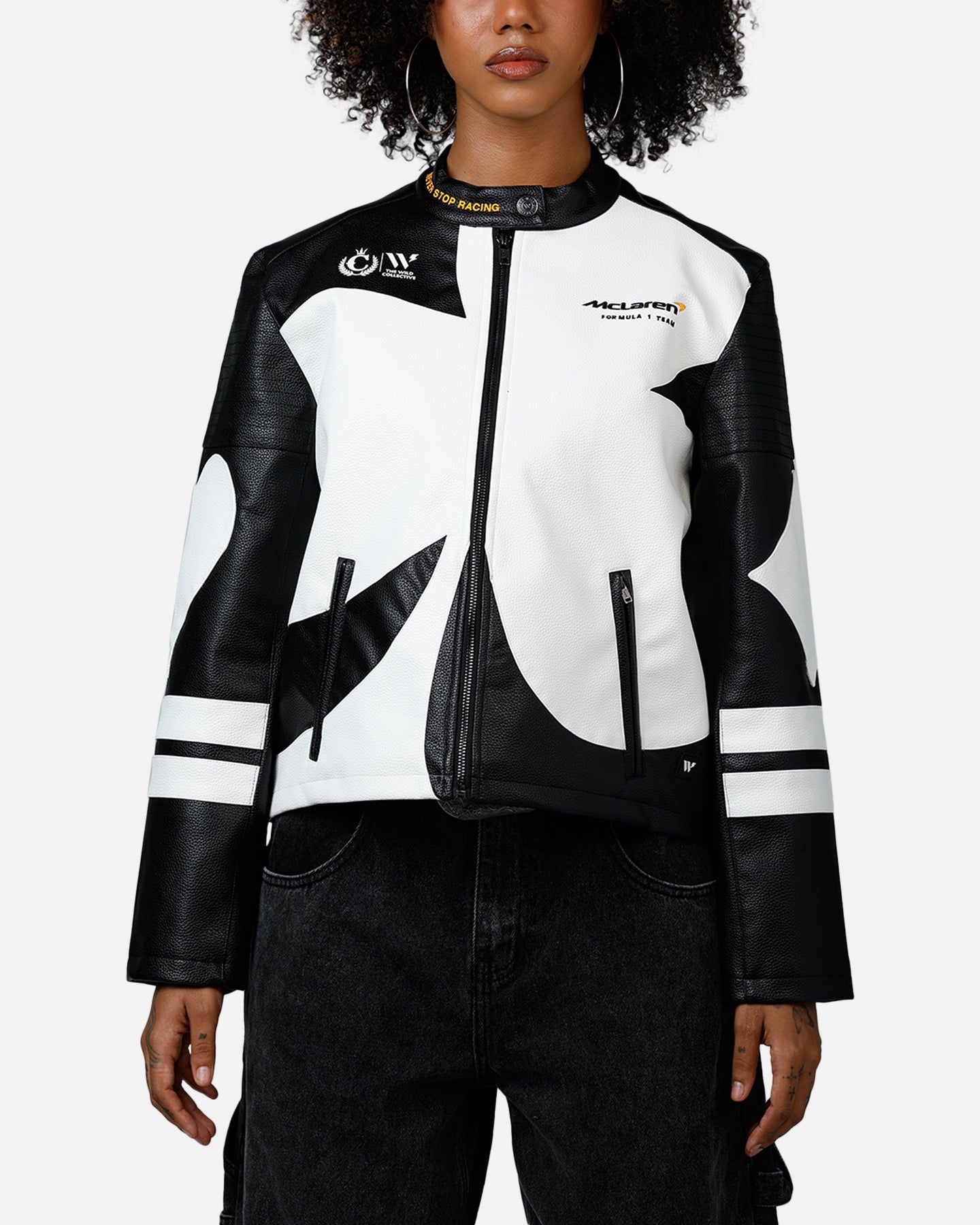 We Are The Wild Collective Women's Mclaren X Culture Kings 2025 Jacket White/Black