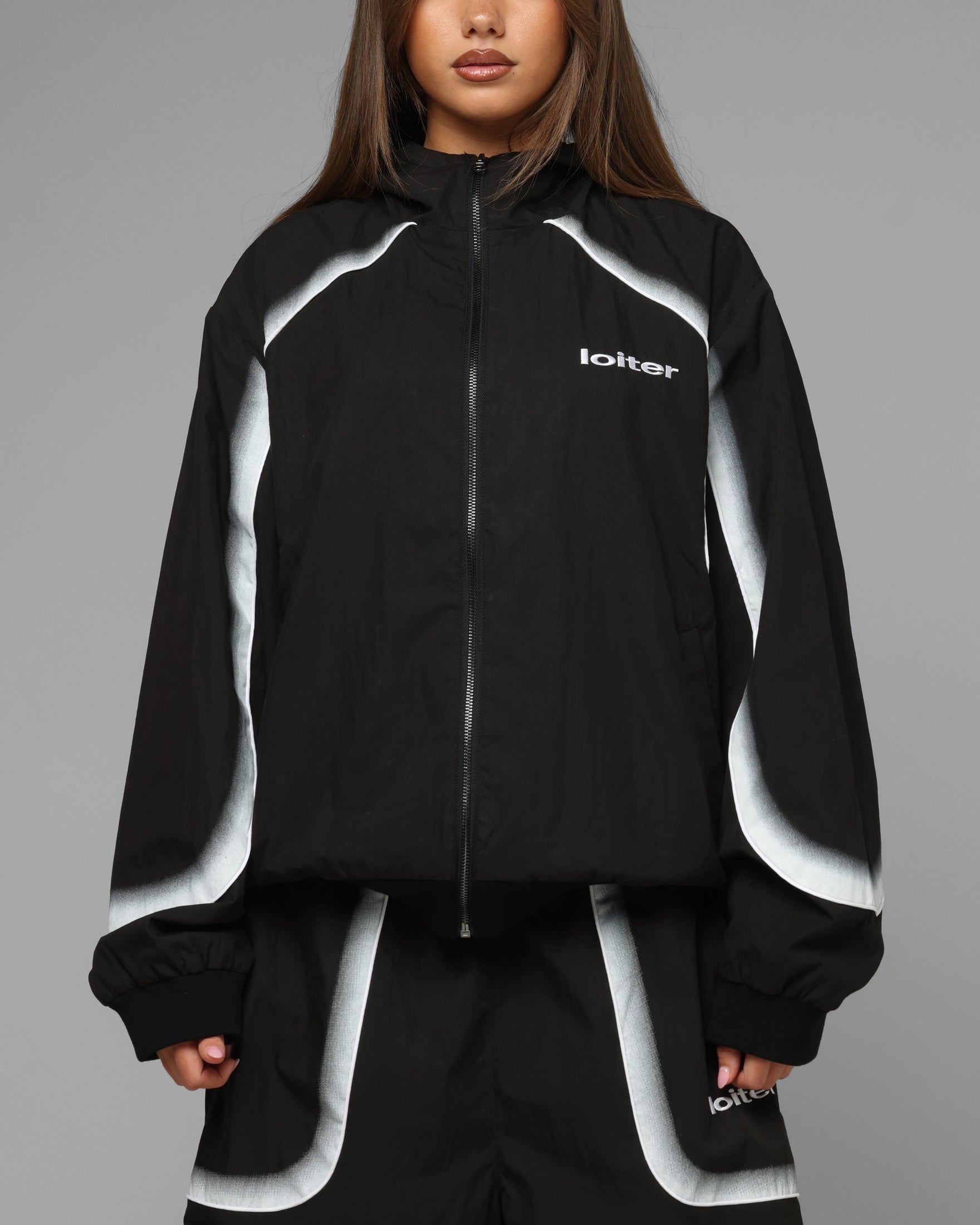 Loiter Spray Day Track Jacket Black