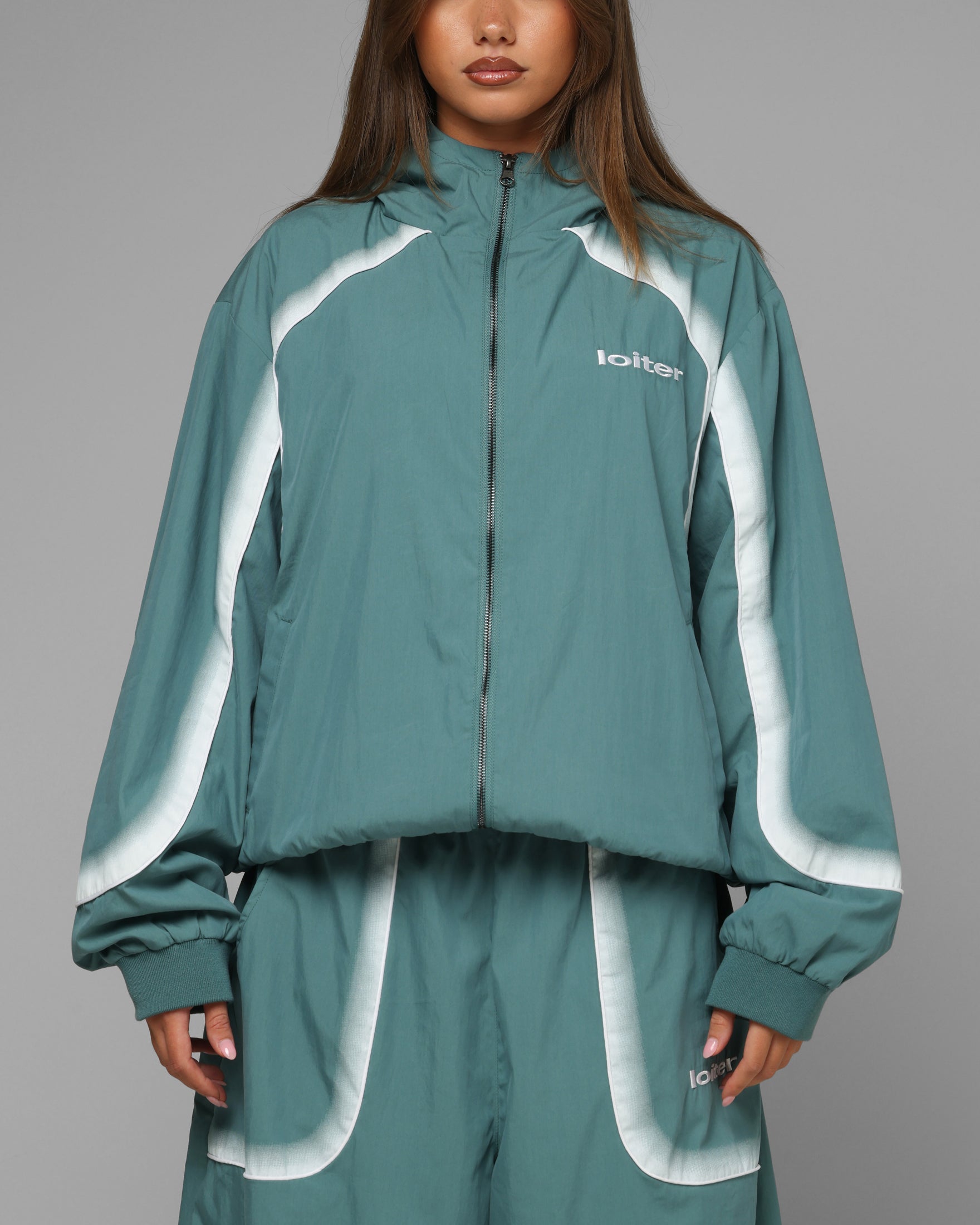 Loiter Spray Day Track Jacket Teal