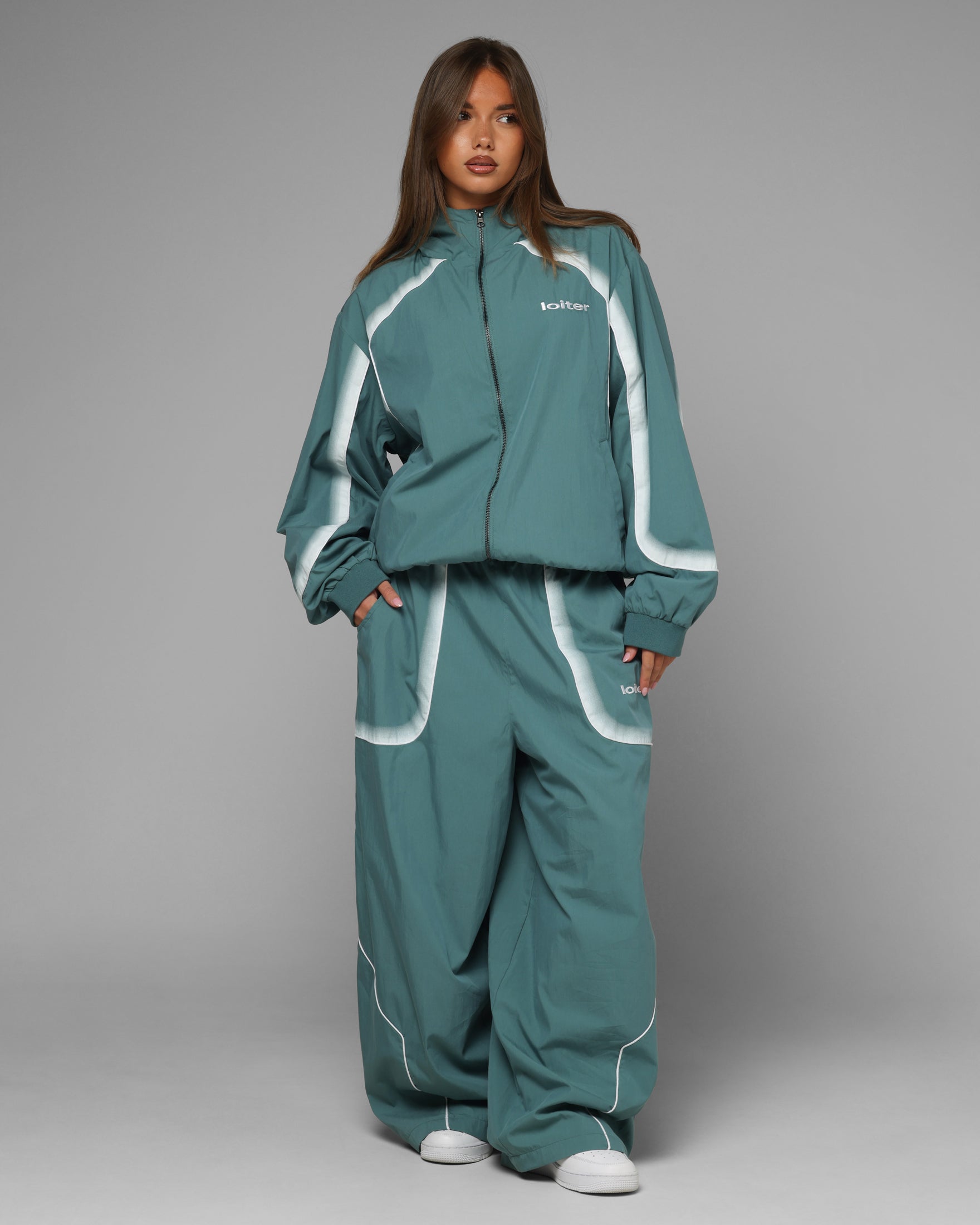 Loiter Spray Day Track Jacket Teal
