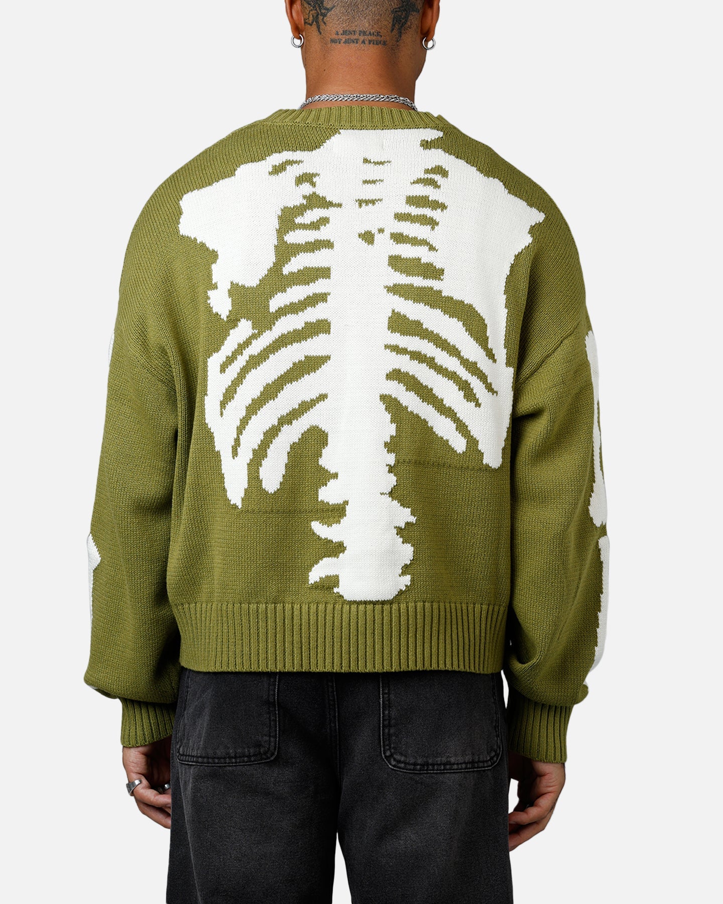 MNML Skeleton Knit Sweater Moss