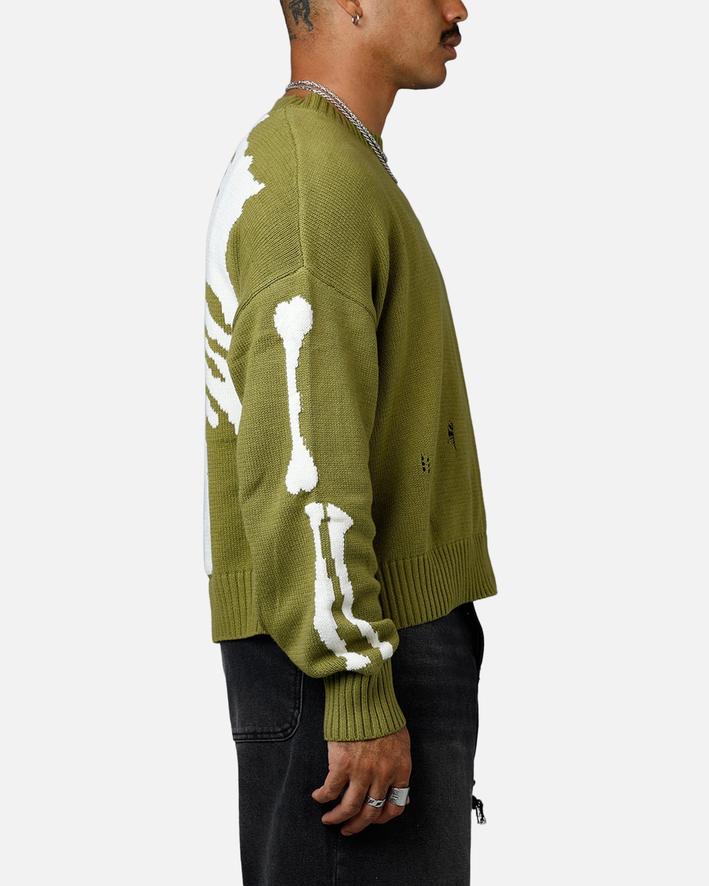 MNML Skeleton Knit Sweater Moss