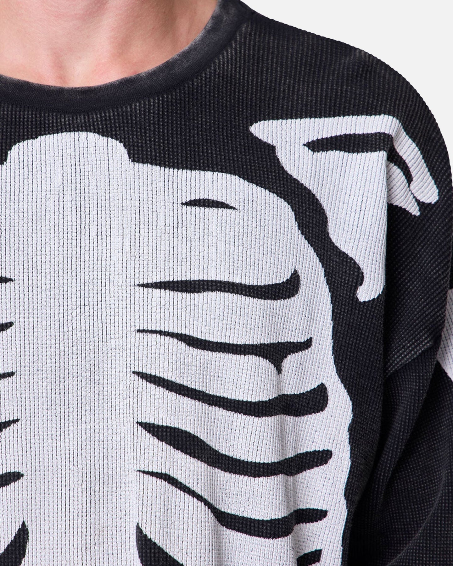 MNML Skeleton Thermal Long Sleeve Shirt Washed Black