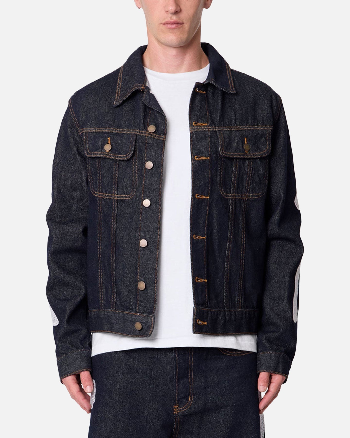 MNML Raw Skeleton Trucker Jacket Rinse Indigo