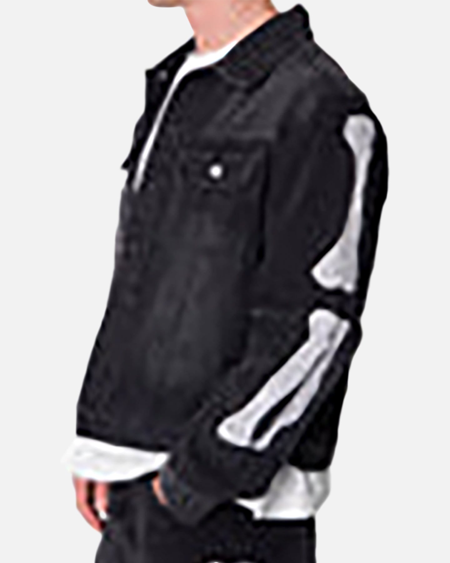 MNML Raw Skeleton Trucker Jacket Washed Black