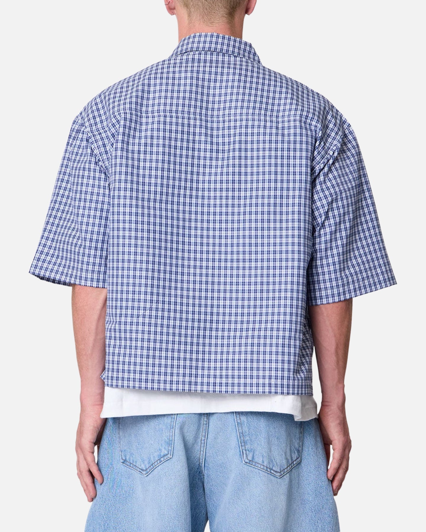 MNML Crispy Poplin Over Button Up Shirt Blue