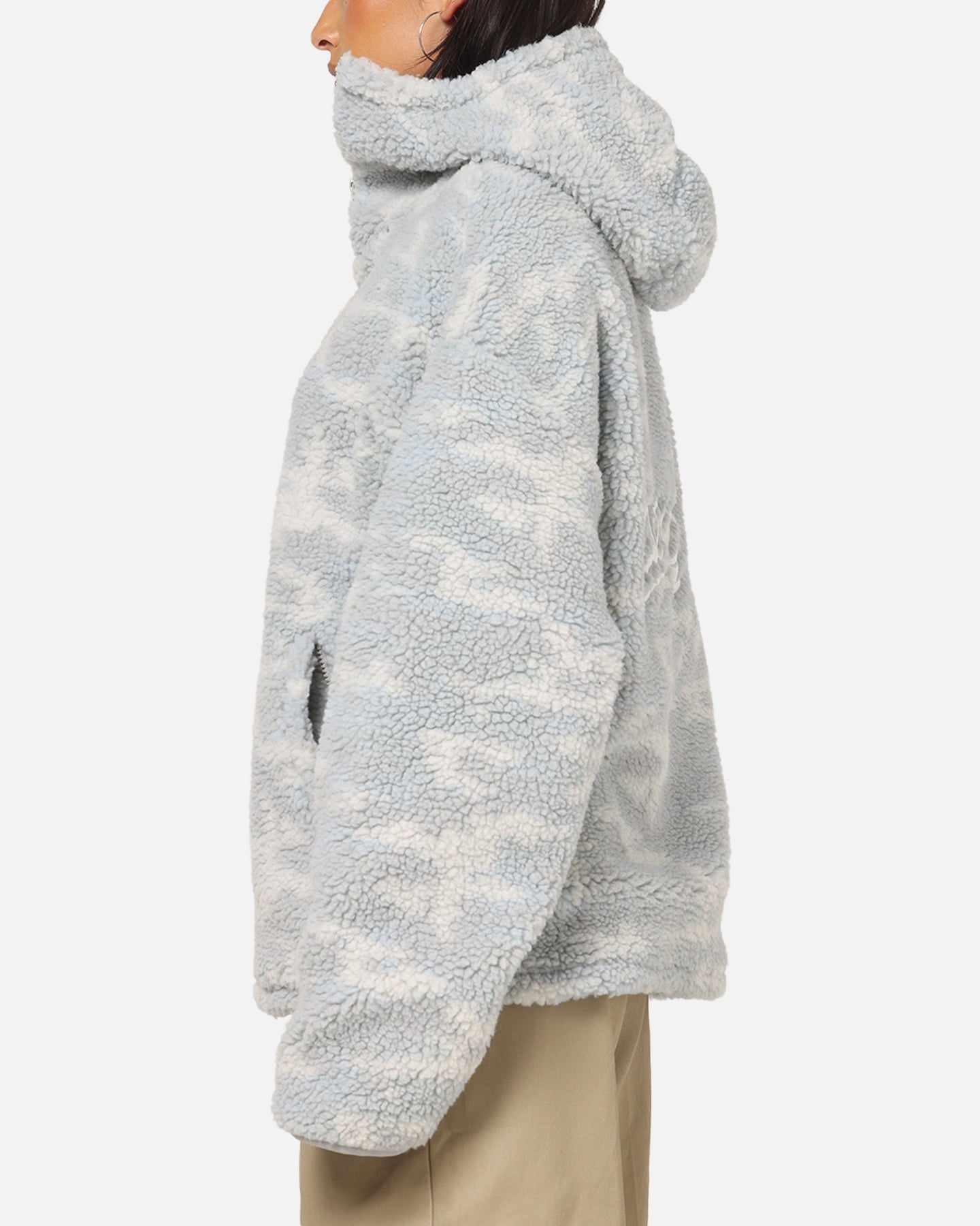 Carre Sherpa Hooded Jumper Snow Camo