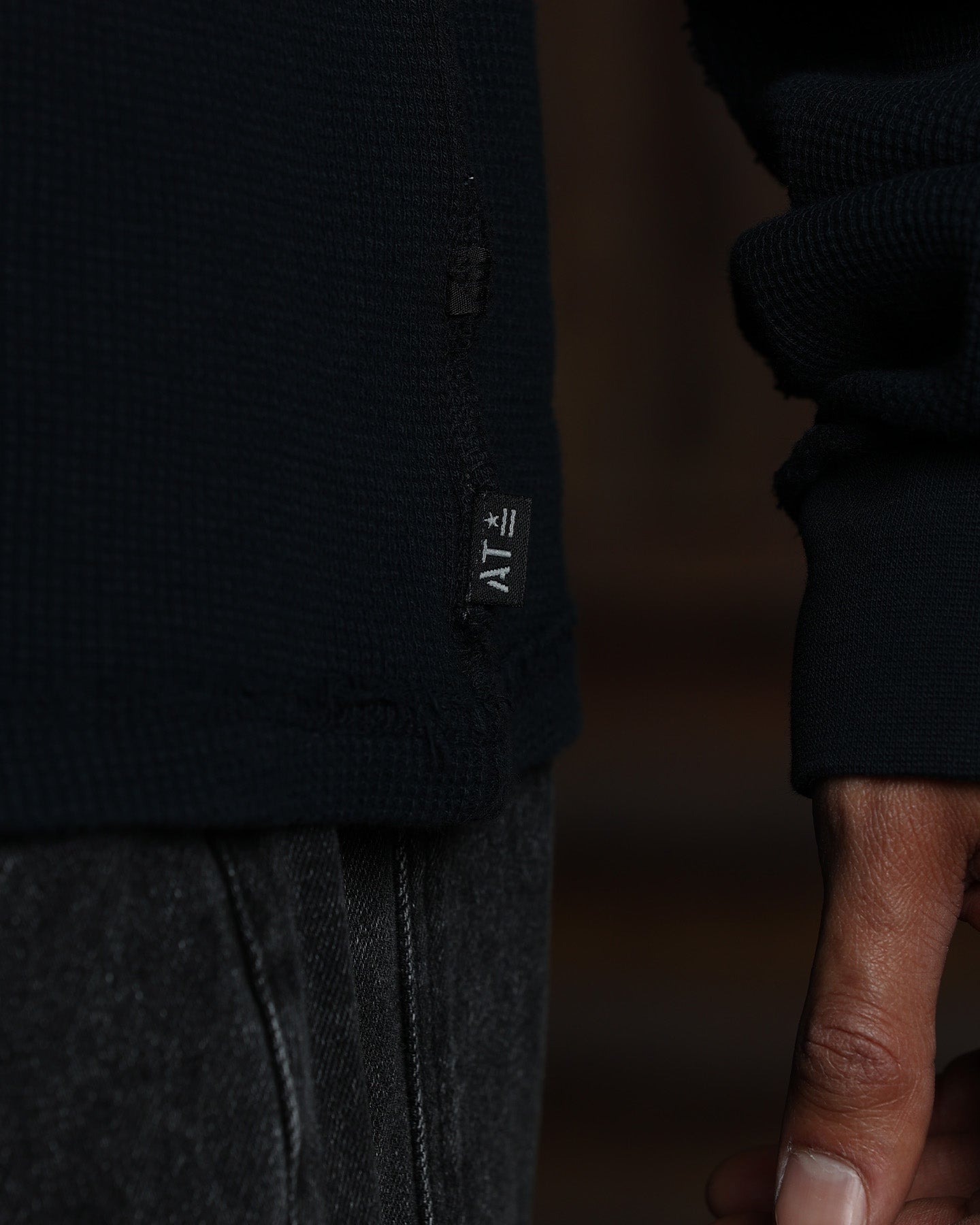 American Thrift Long Sleeve Thermal T-Shirt Washed Black