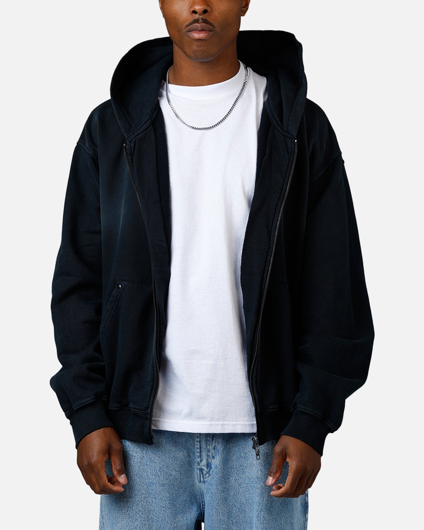 American Thrift Zip Hoodie Washed Black