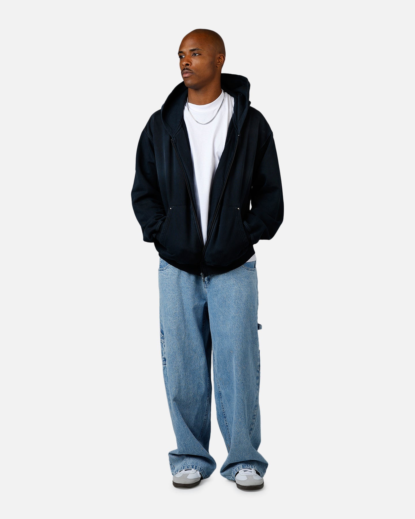 American Thrift Zip Hoodie Washed Black