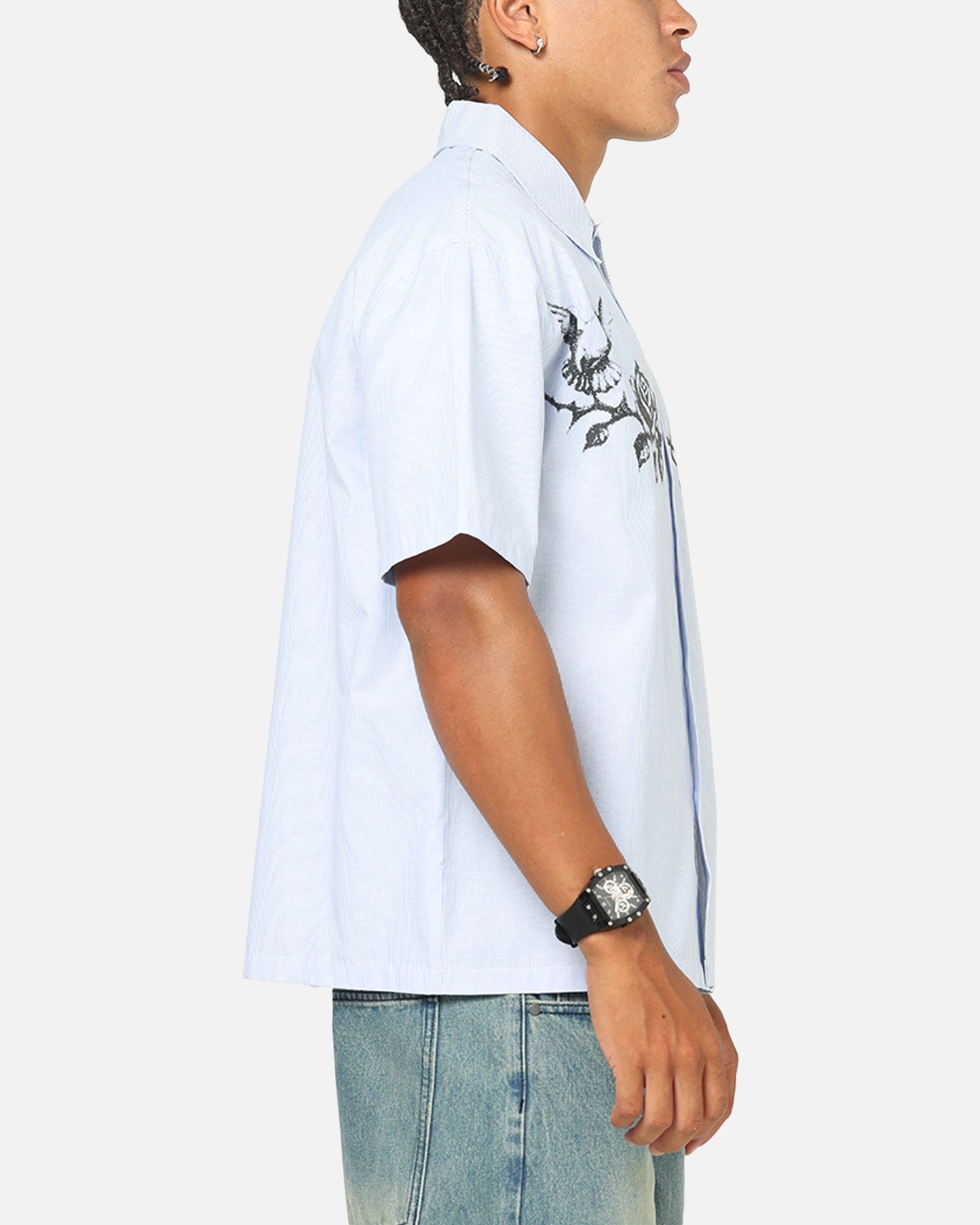 Saint Morta Holy Ghost Button Up Shirt Blue/White