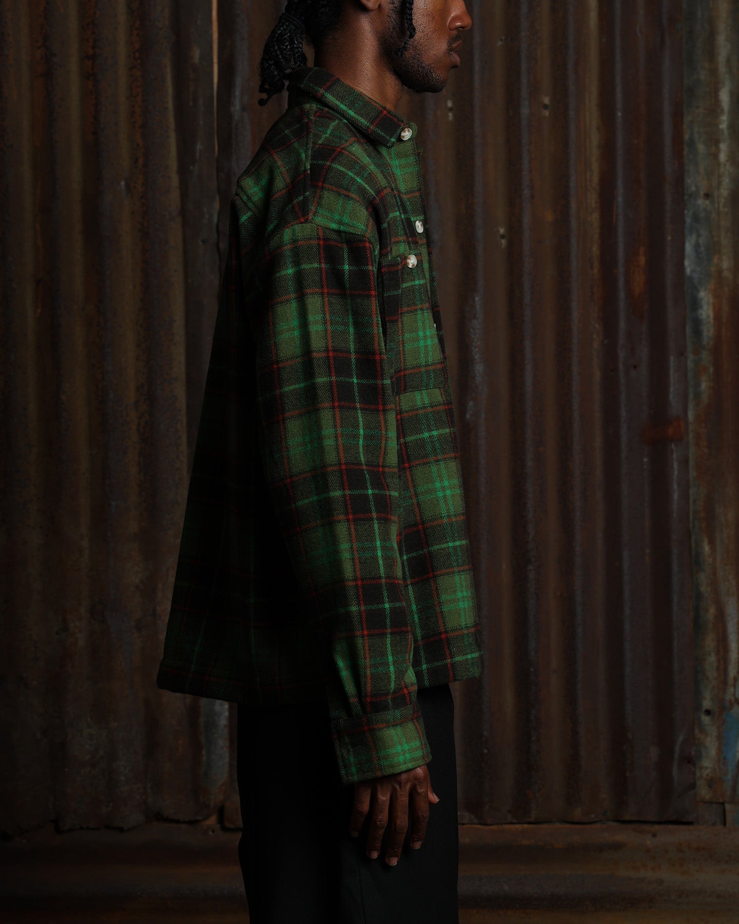 American Thrift Utility Flannel Shirt Green