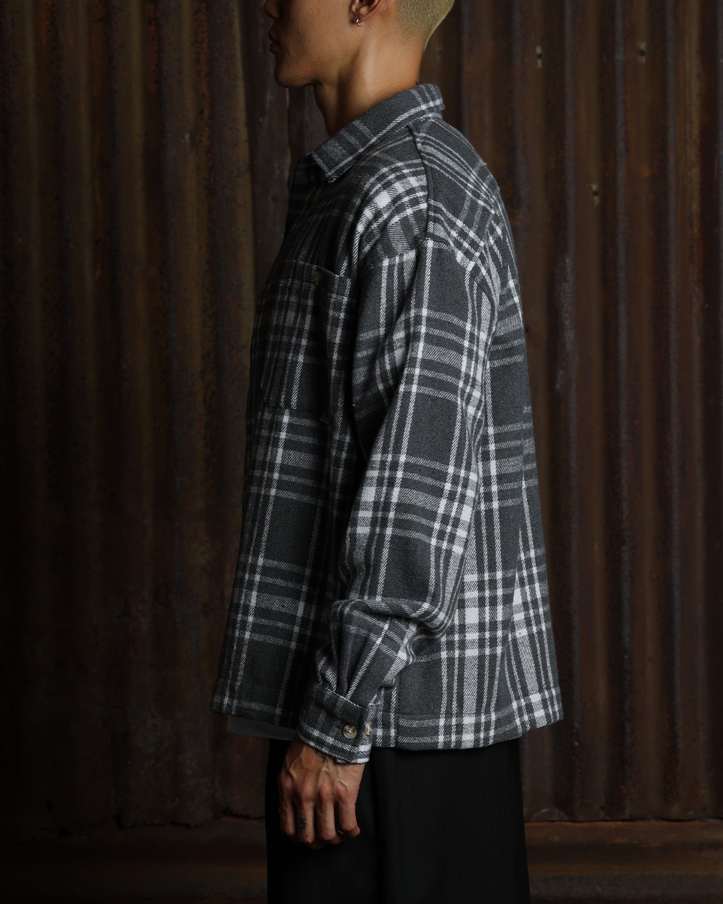 American Thrift Utility Flannel Shirt Grey
