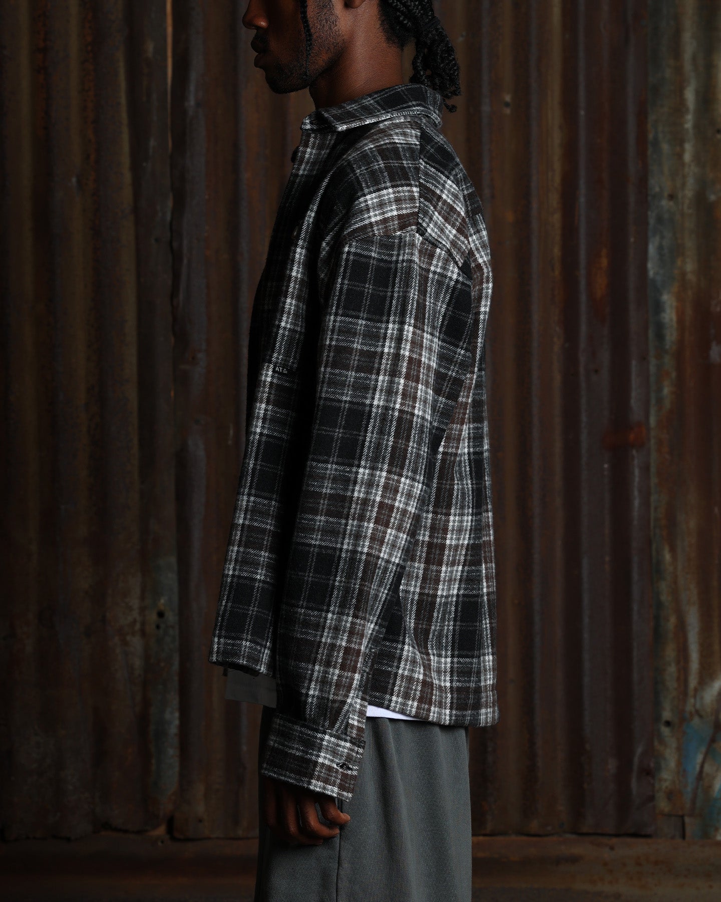 American Thrift Utility Flannel Shirt Brown