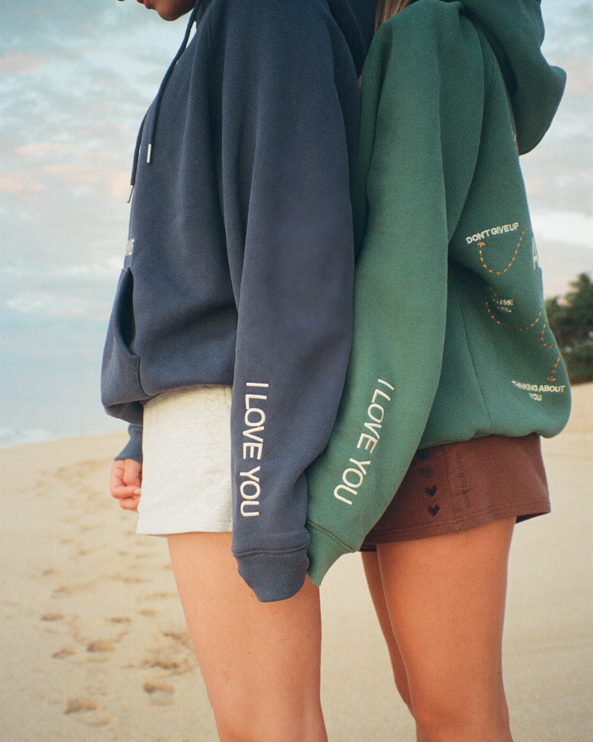 "Words of Affirmation" Oversized Lux Hoodie in Blue