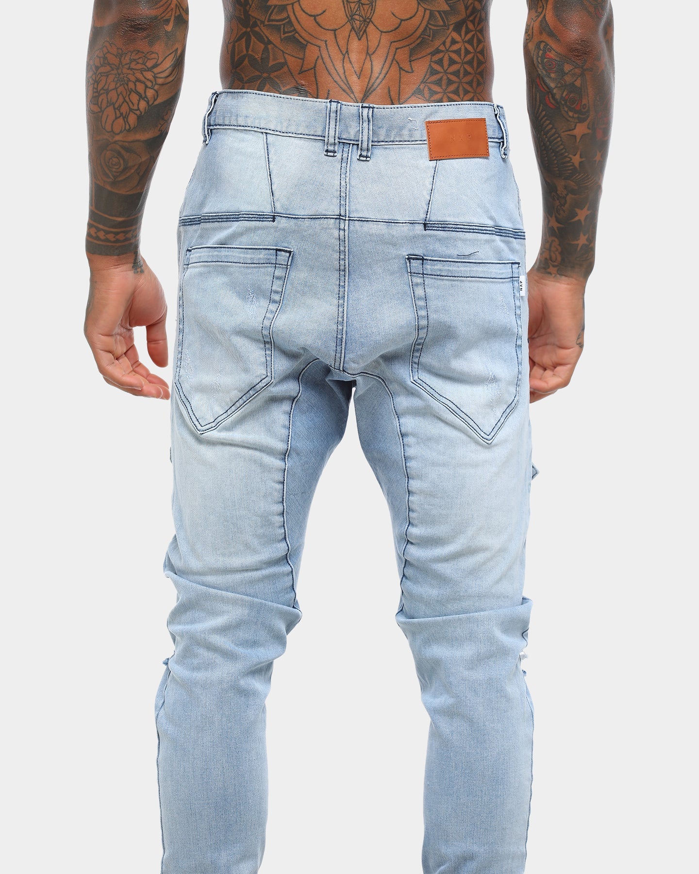 Nena And Pasadena Flight Elastic Ankle Jean Broken Blue