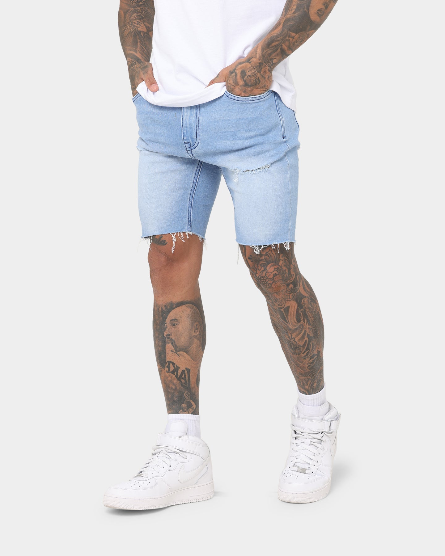 Nena and Pasadena Rawlins Denim Shorts Alaskan Blue