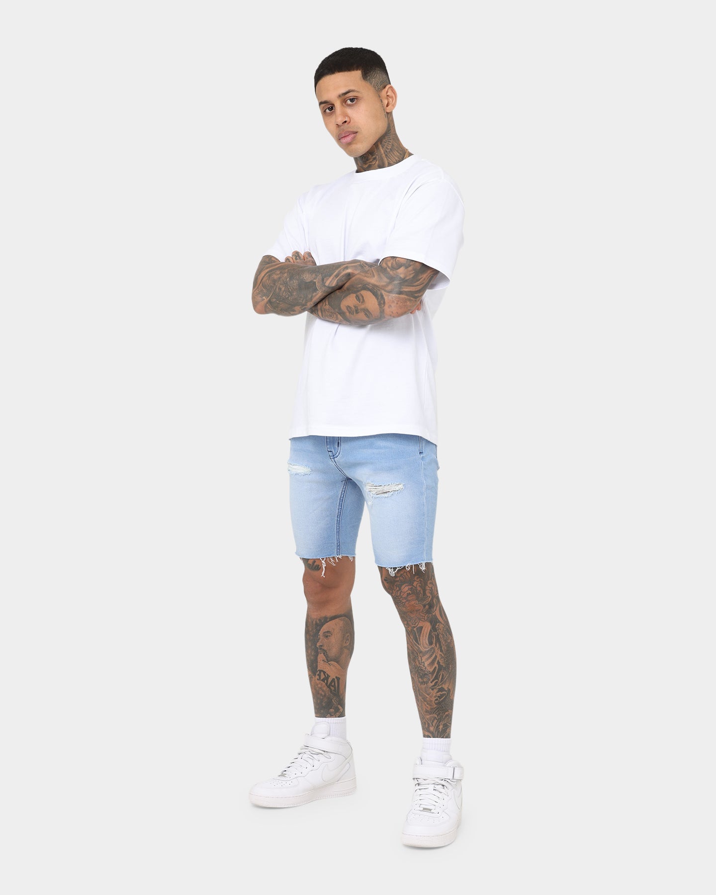 Nena and Pasadena Rawlins Denim Shorts Alaskan Blue