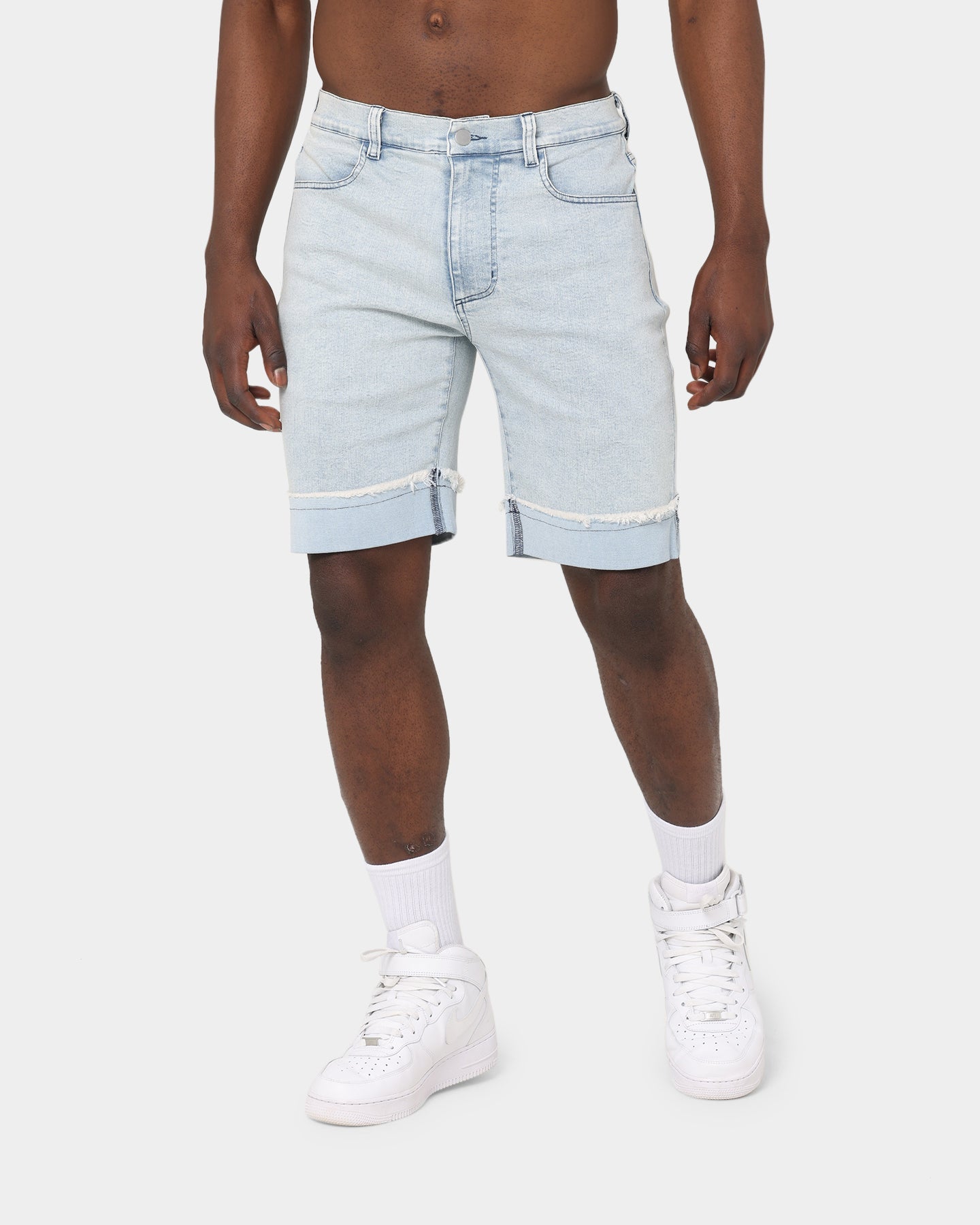 XXIII Enoch Distressed Denim Shorts Blue