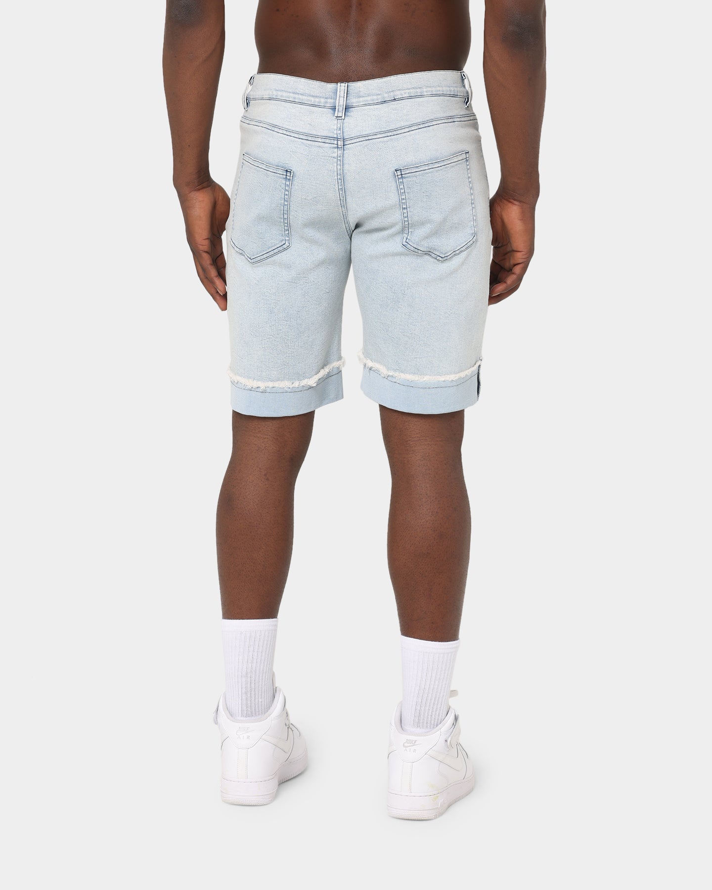 XXIII Enoch Distressed Denim Shorts Blue