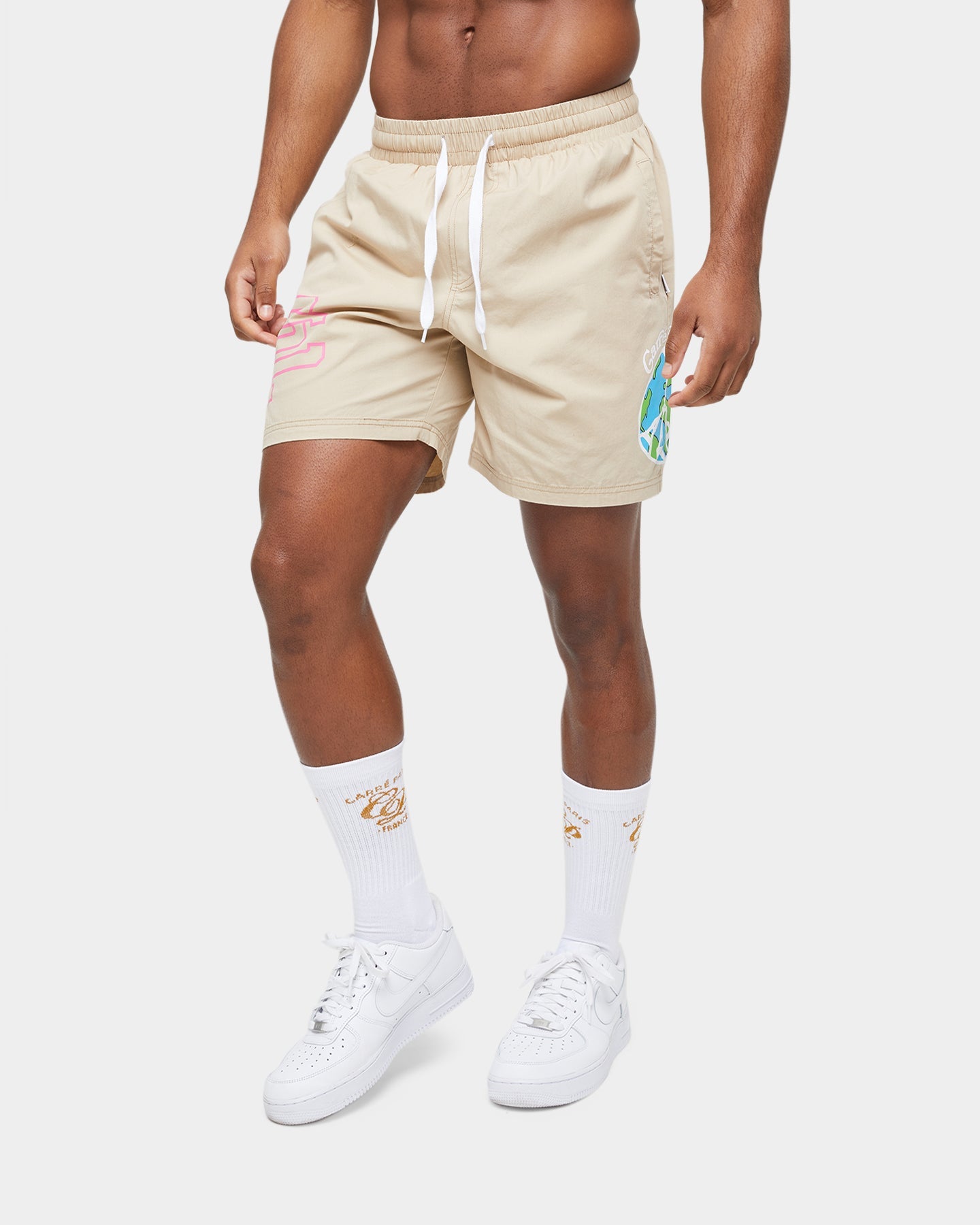 Carre World Peace Slide Shorts Stone