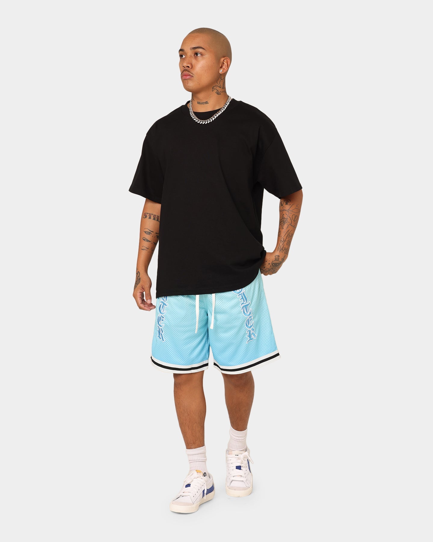 Loiter Script Ball Shorts Blue