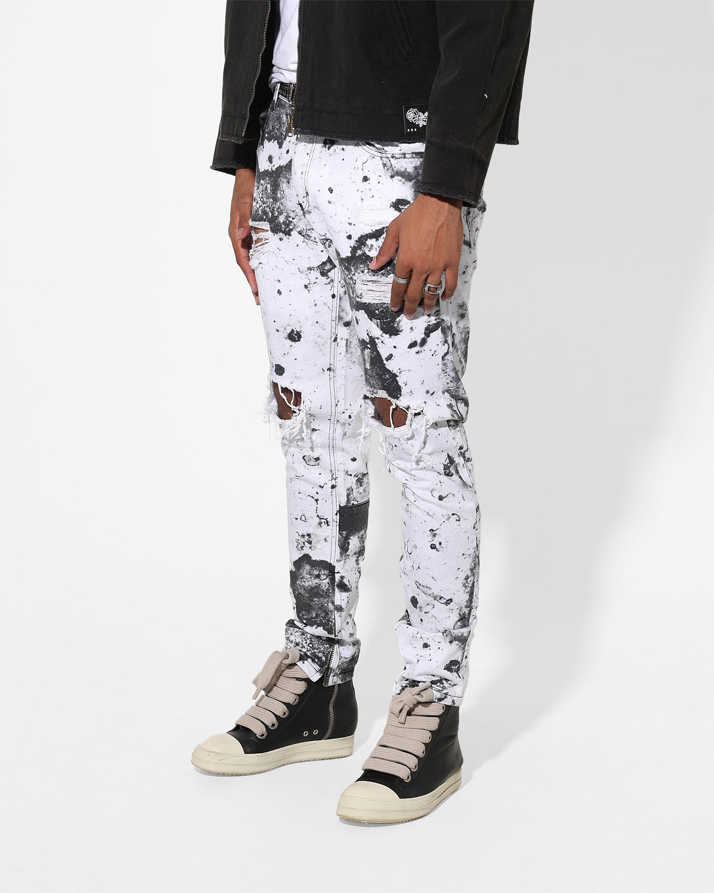 Saint Morta Acid Destroyer Jeans White/Black