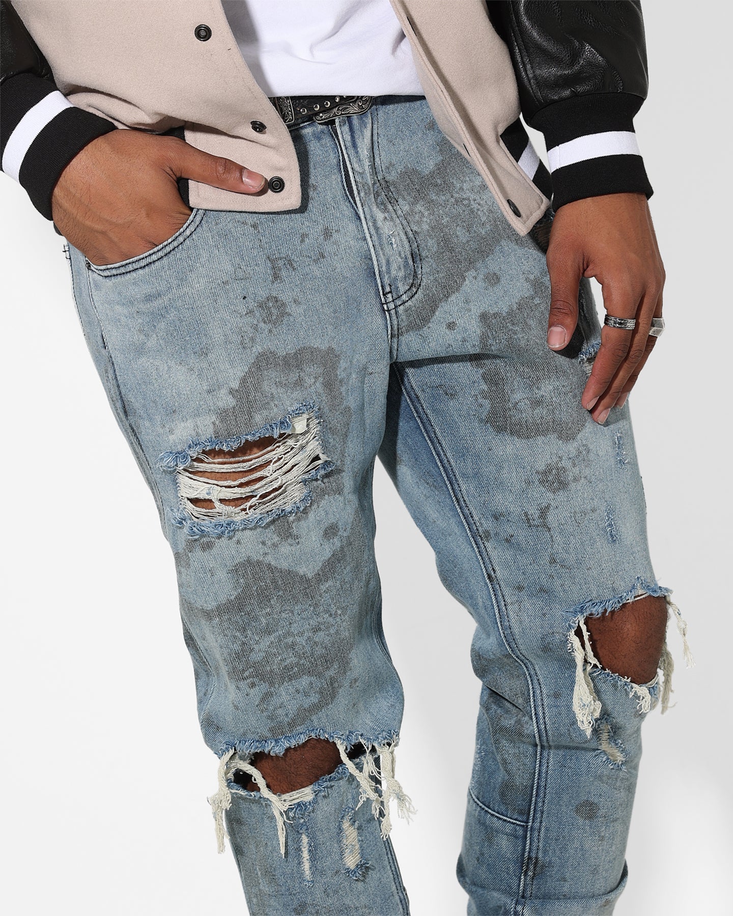 Saint Morta Acid Destroyer Jeans Blue/Black