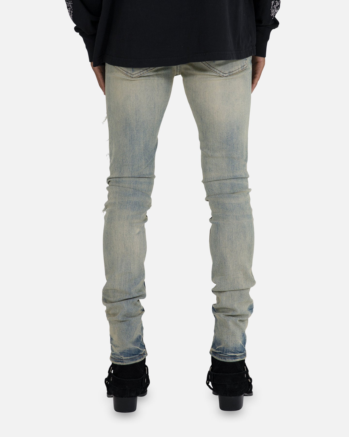 MNML X165 Paisley Skinny Denim Jeans Black/Black