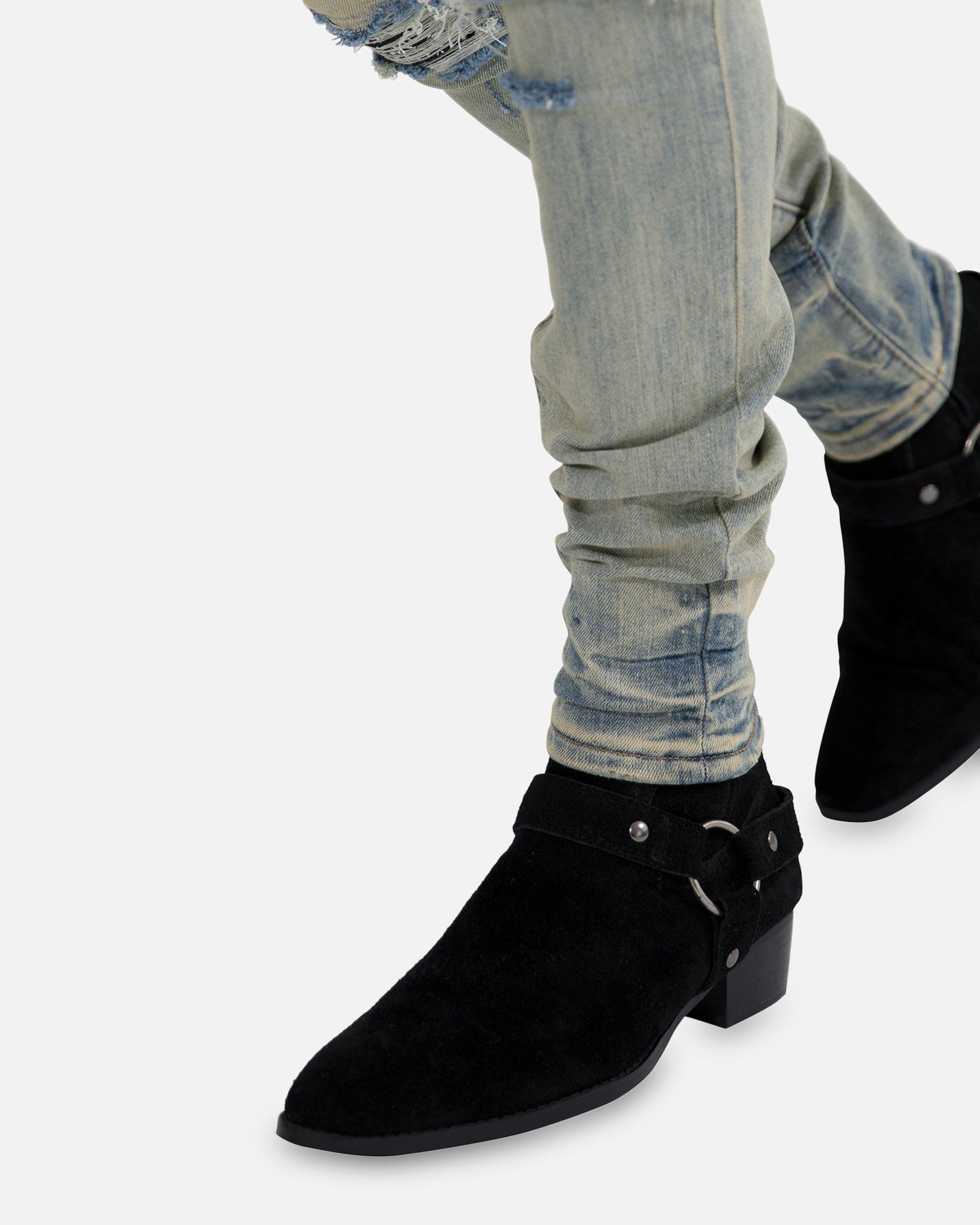 MNML X165 Paisley Skinny Denim Jeans Black/Black