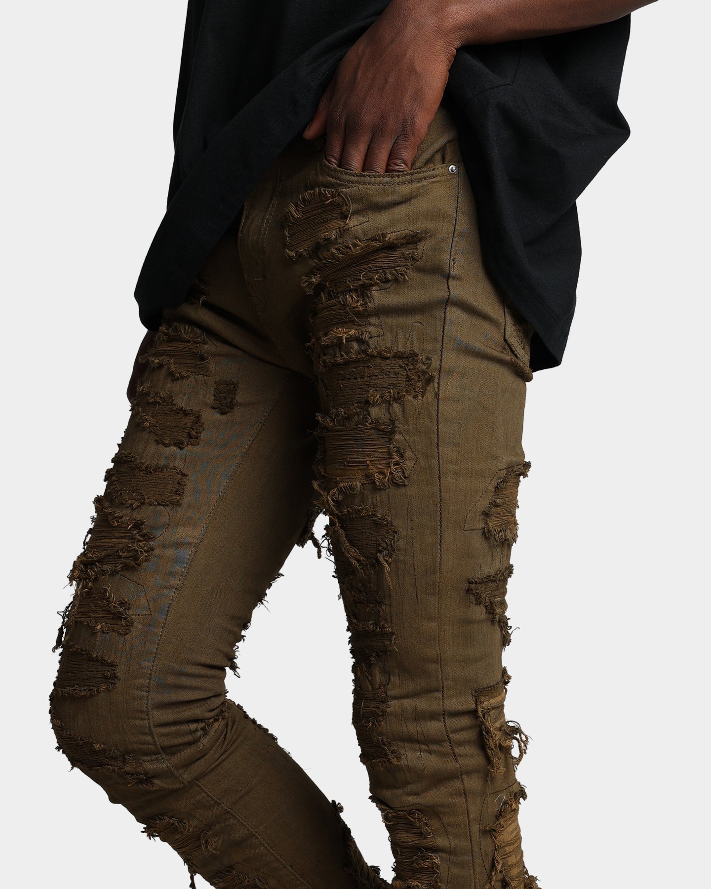 MNML X289 Skinny Denim Pants Brown