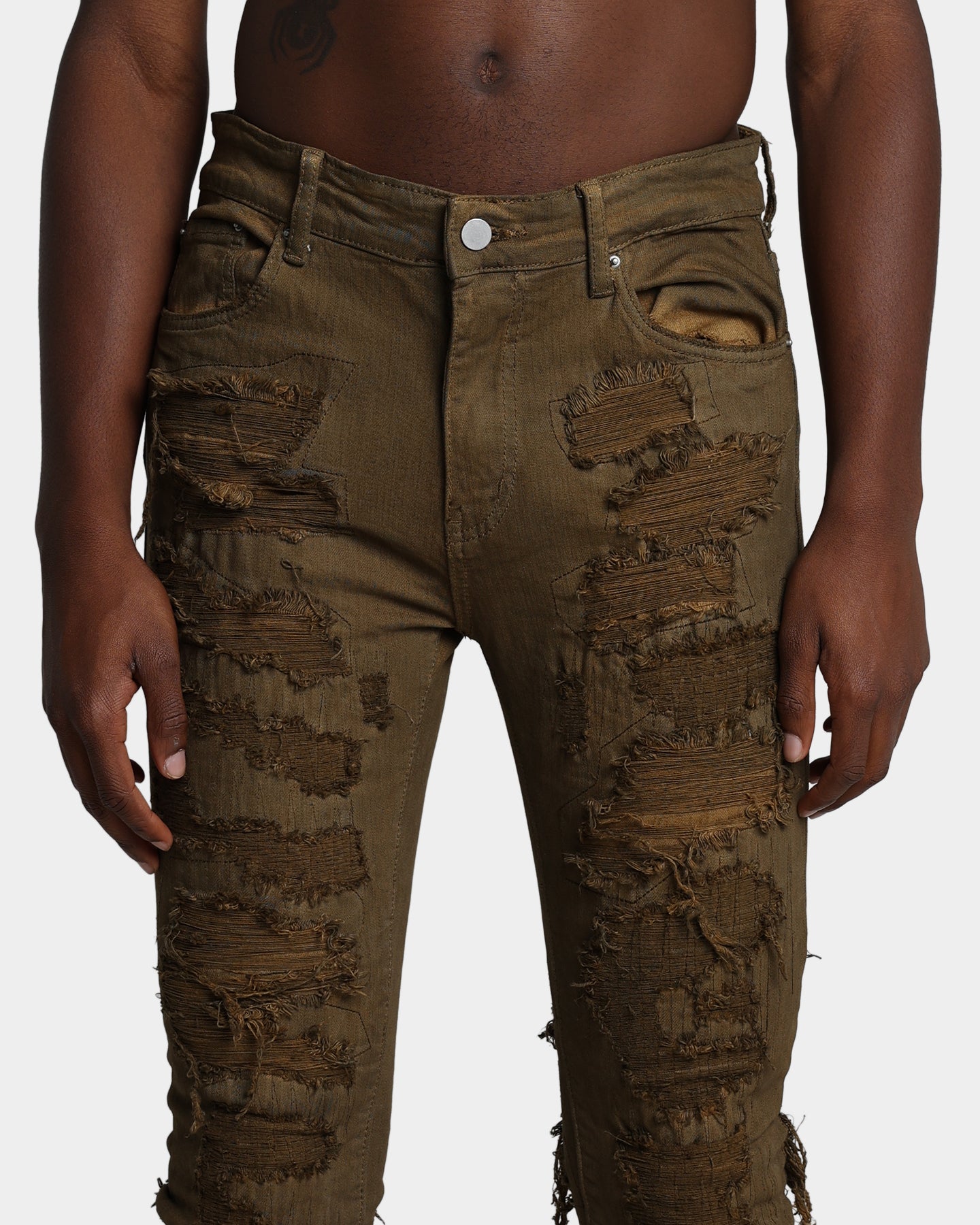 MNML X289 Skinny Denim Pants Brown