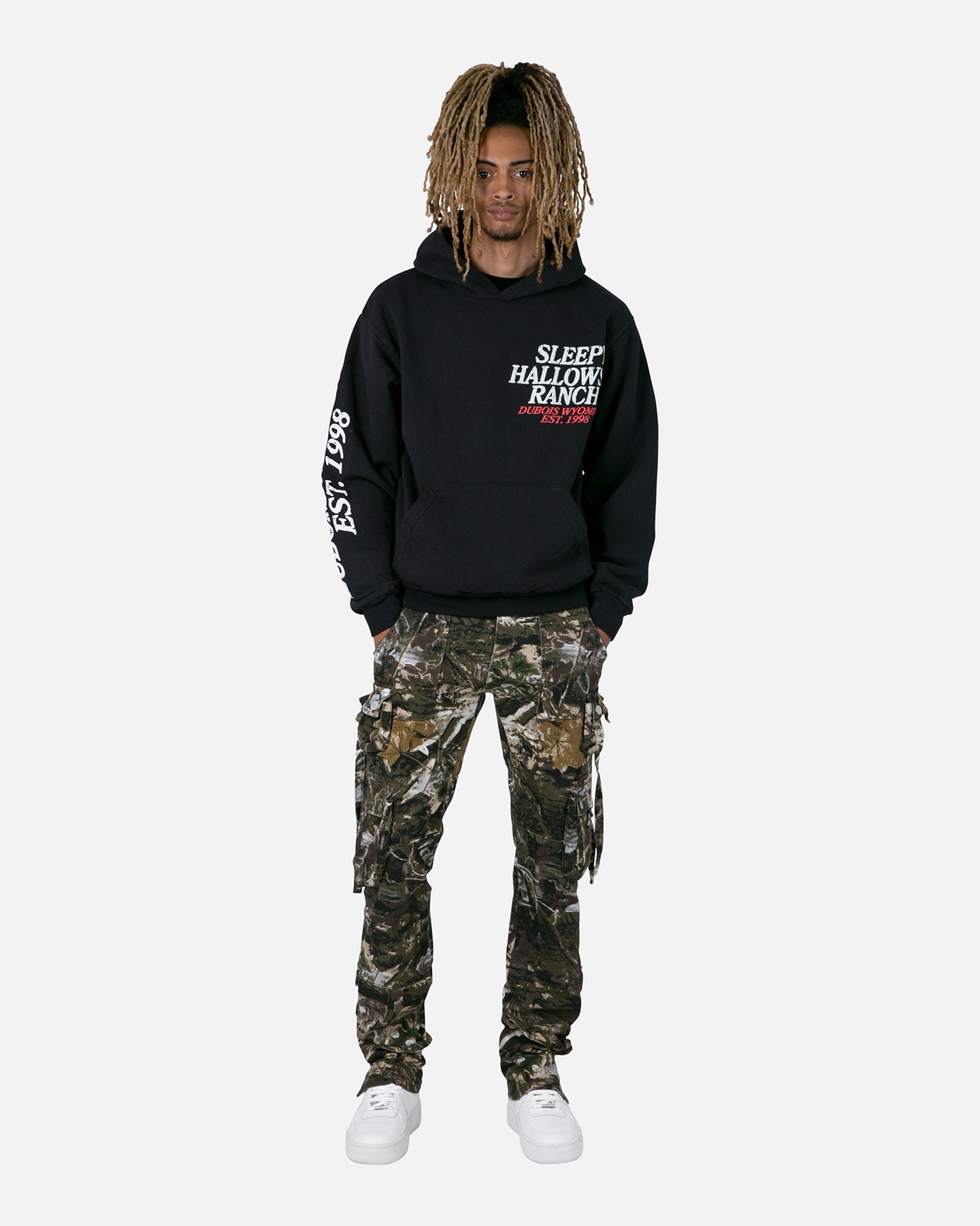 MNML D152 Cargo Straight Denim Pants Hunter Camo