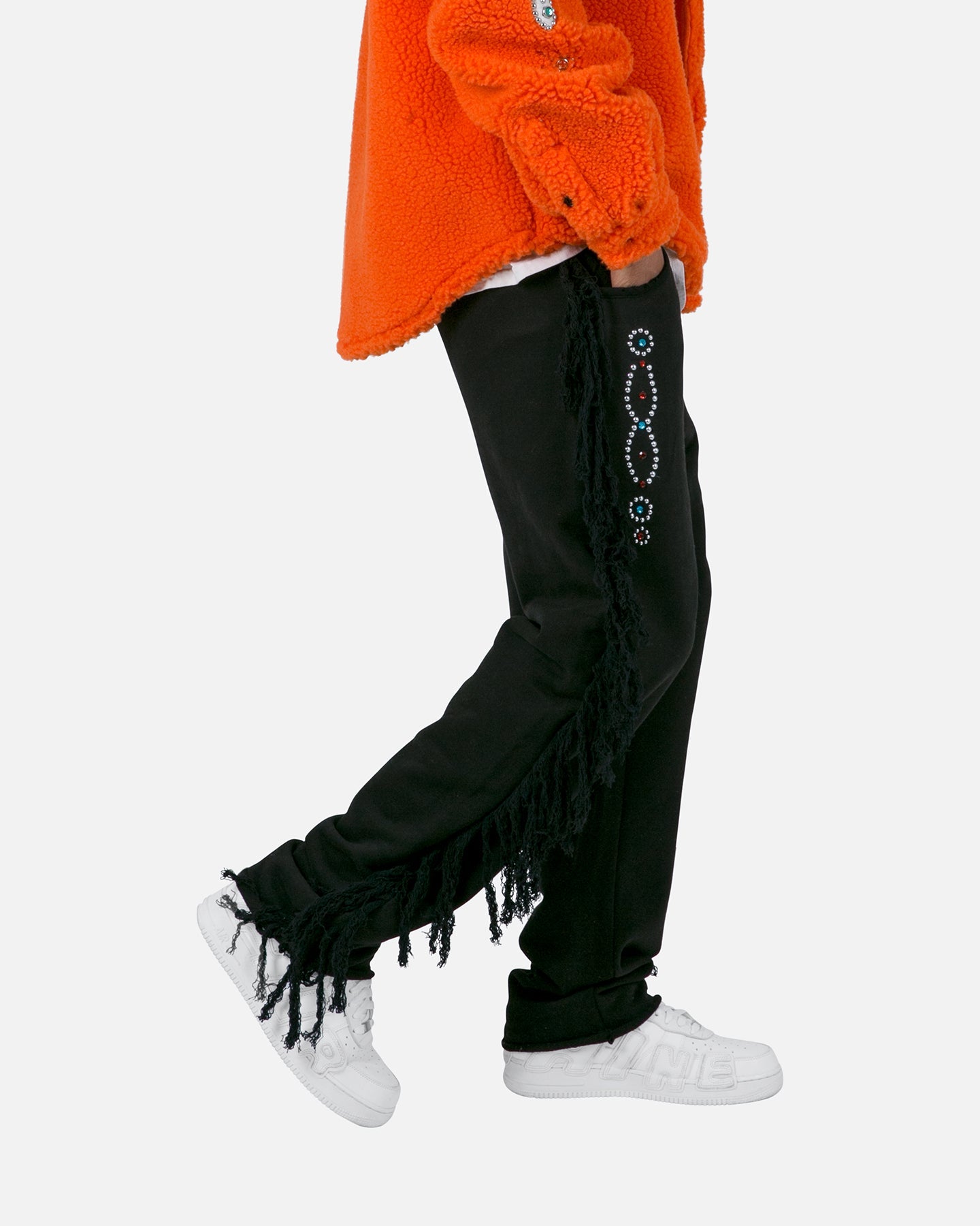 MNML Trail Frayed Sweat Pants Black
