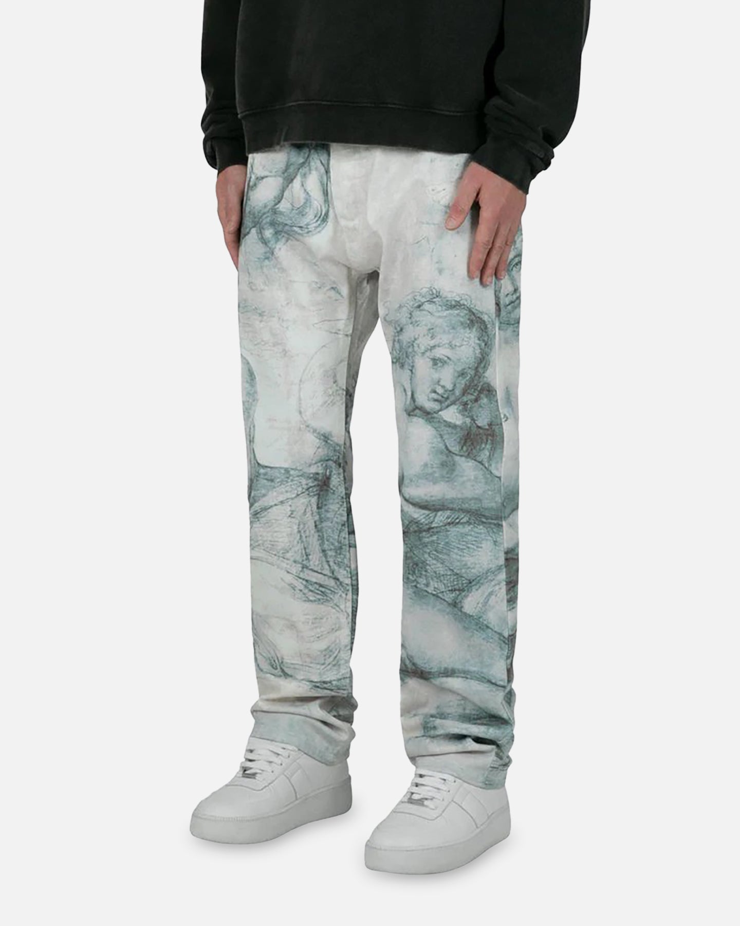 MNML V351 Art Baggy Denim Jeans Black/White