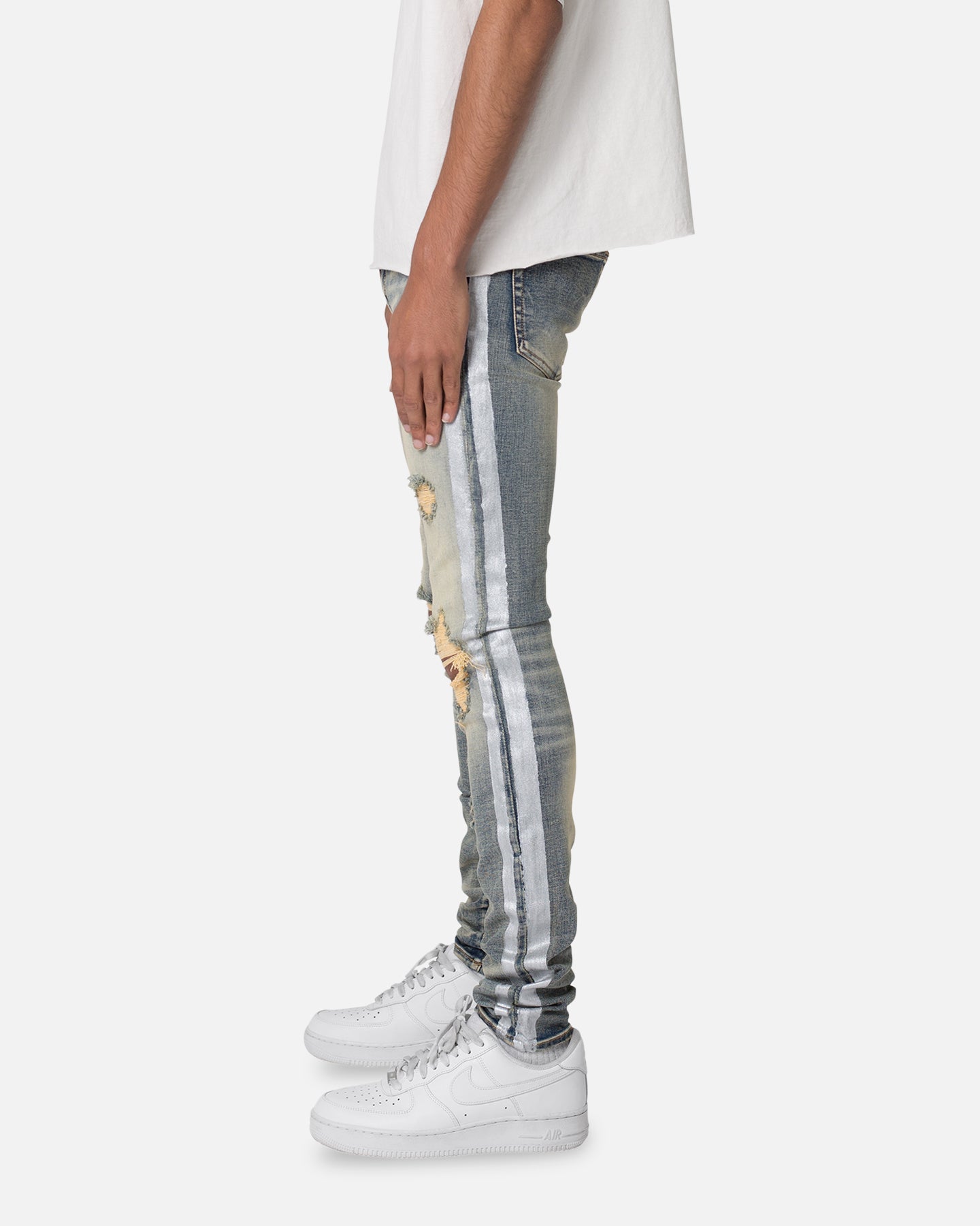 MNML X560 Skinny Glitter Denim Jeans Blue