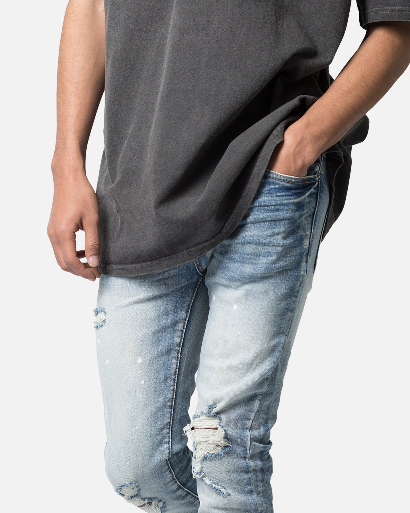 MNML X598 Pond Skinny Flare Denim Jeans Blue