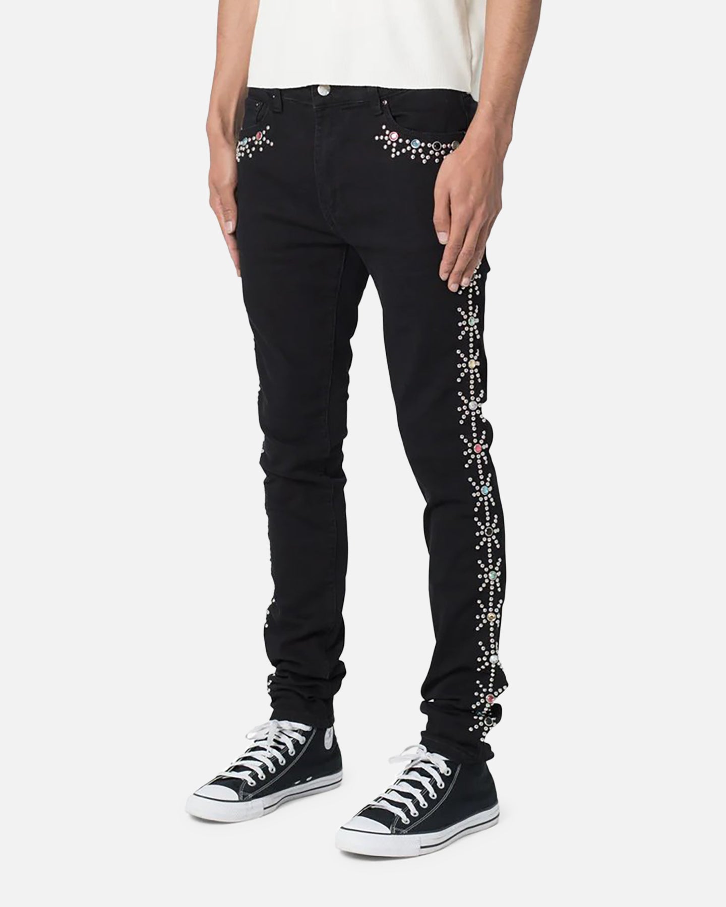 MNML X620 Studded Skinny Denim Jean Black
