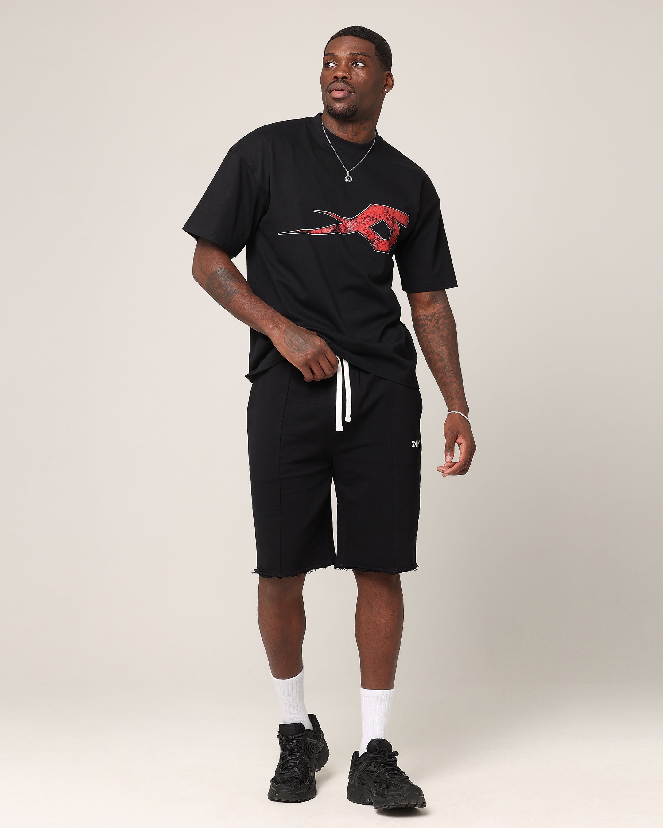 Saint Morta Baggy 90's Sweat Shorts Black