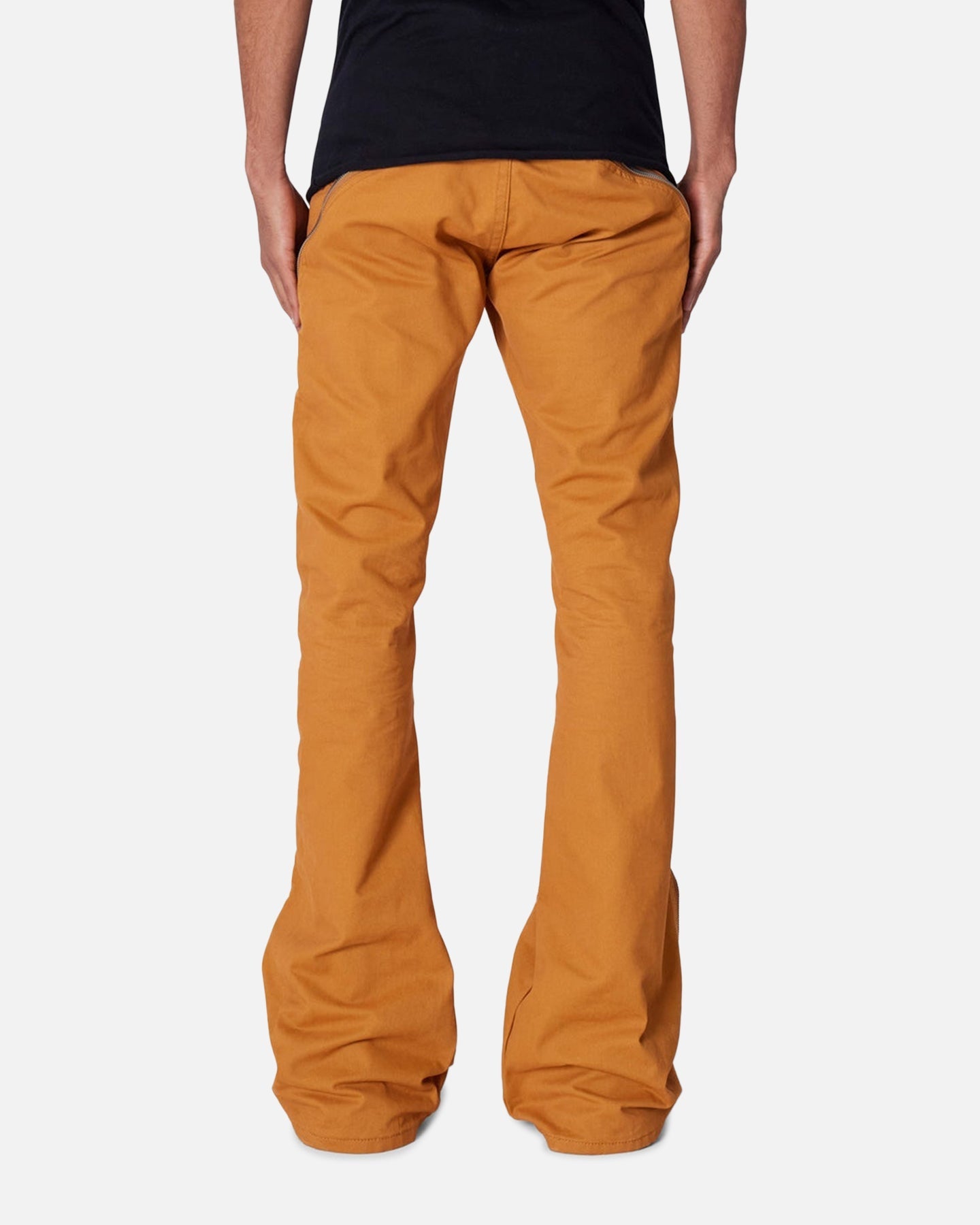 MNML D519 Zipper Flare Denim Jeans Orange