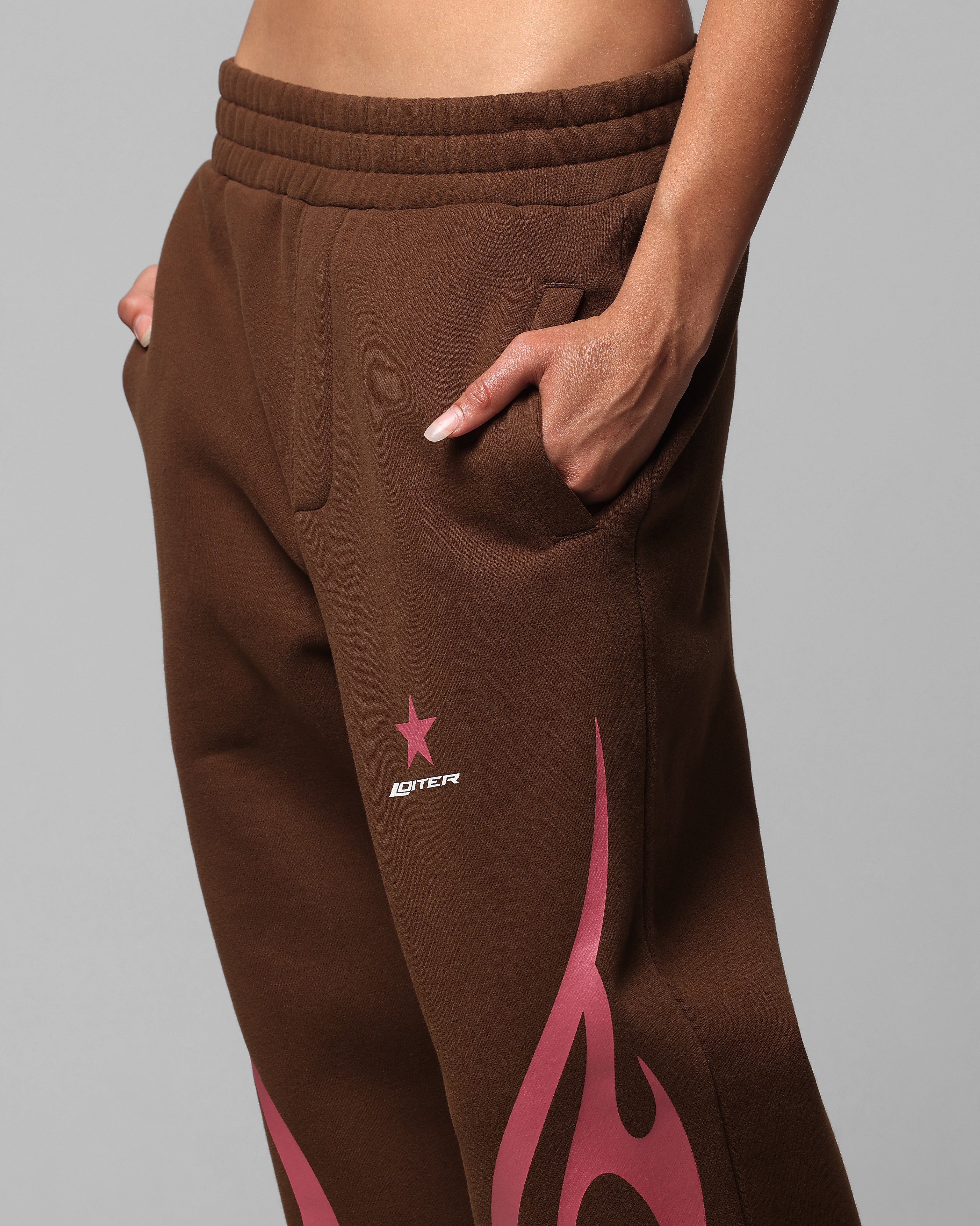 Loiter Cyber Sweat Pants Brown