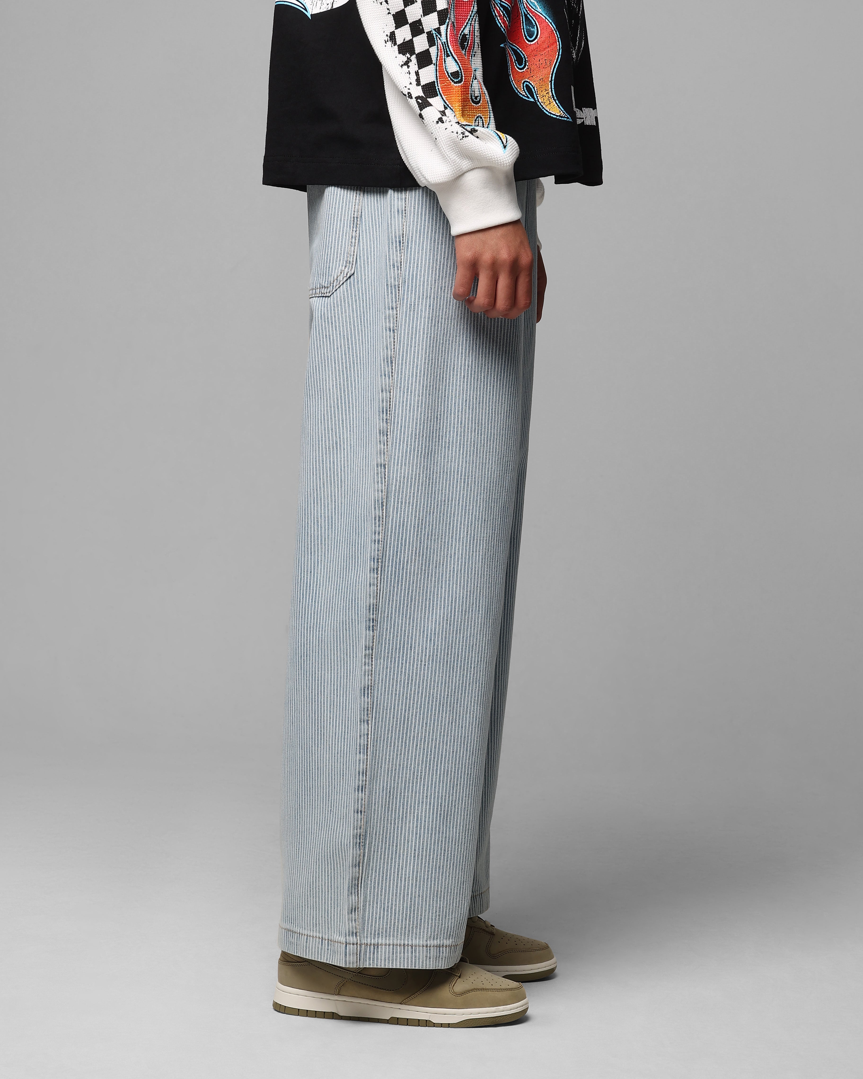 Loiter Collateral Baggy Jeans Blue Pin Stripe