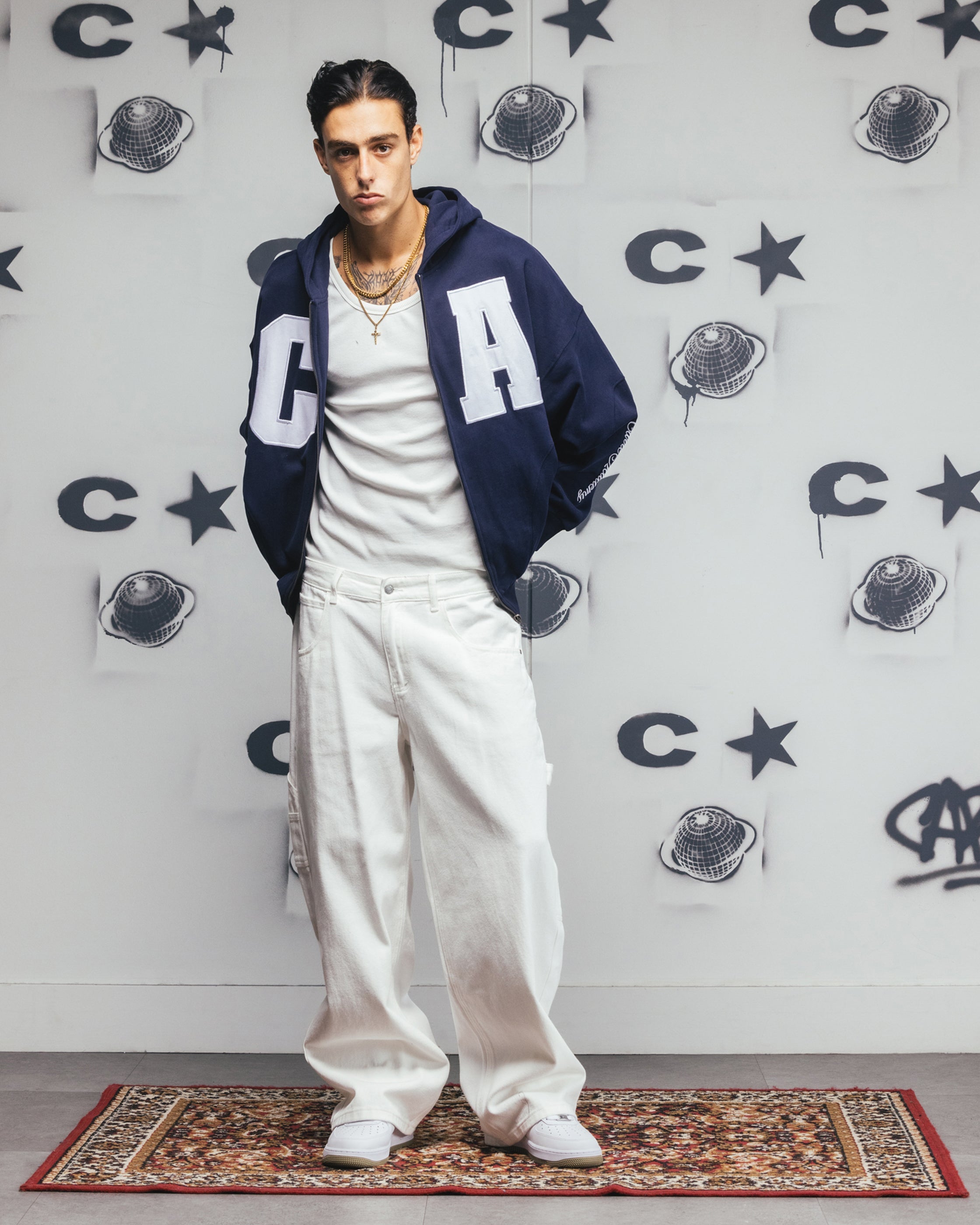 Carre Baggy Carpenter Jeans Off White