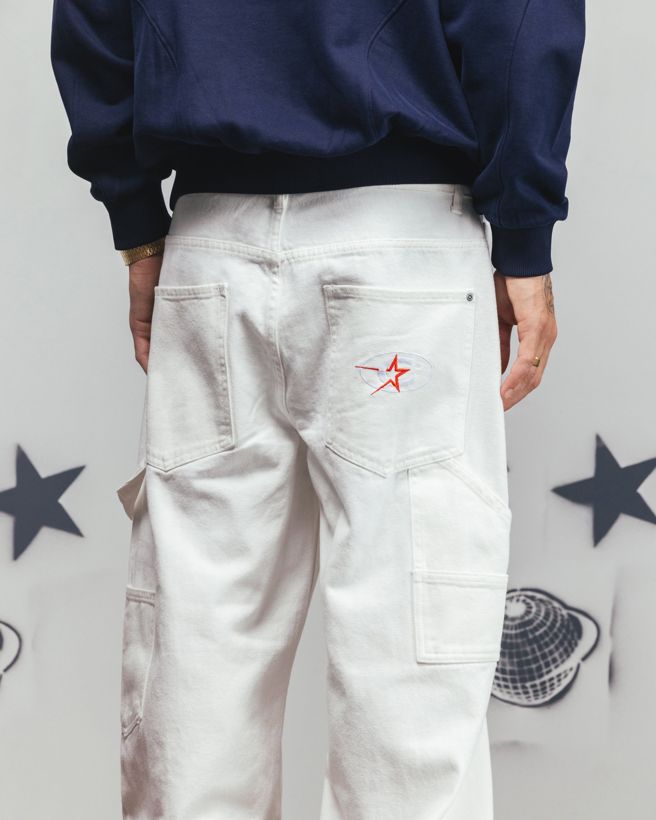 Carre Baggy Carpenter Jeans Off White