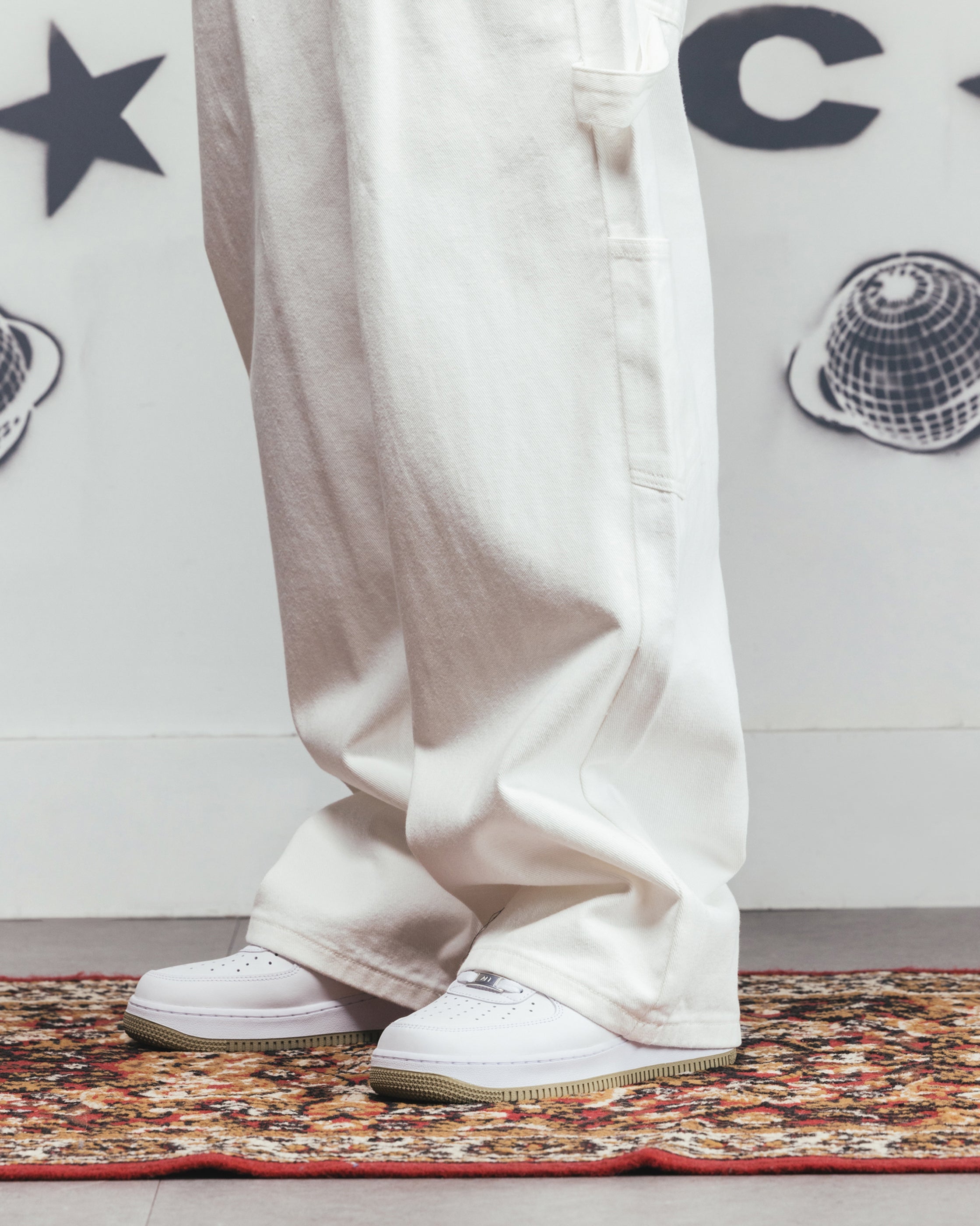 Carre Baggy Carpenter Jeans Off White