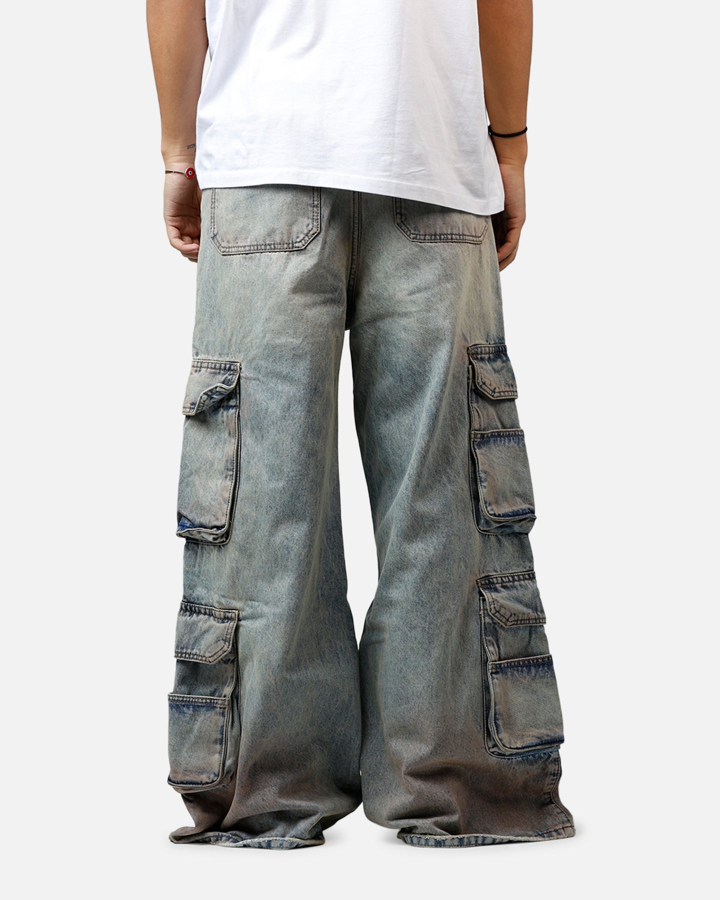 MNML Dune Double Cargo Denim Pants Blue/Red
