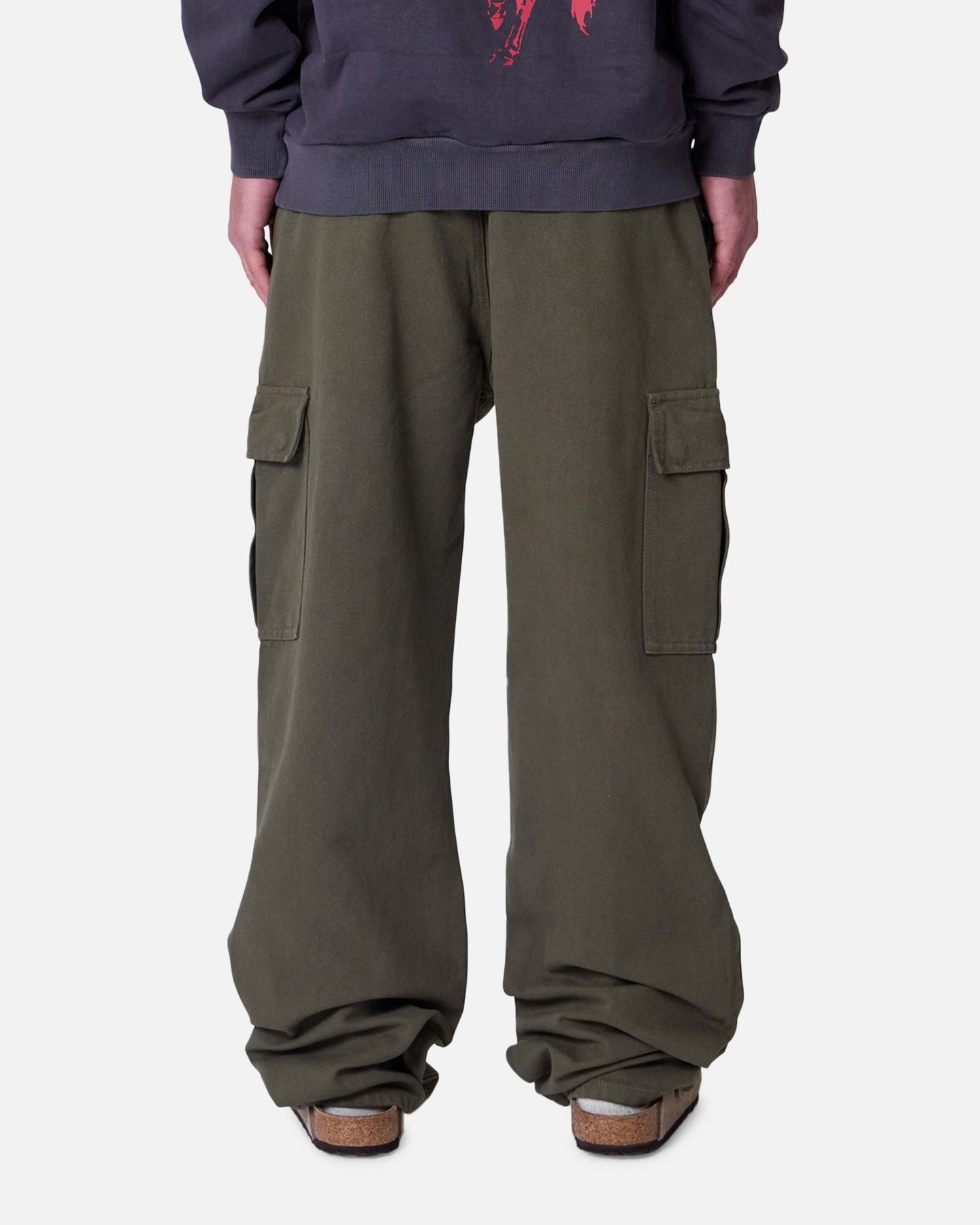 MNML Ultra Baggy Extended Knee Denim Pants Olive