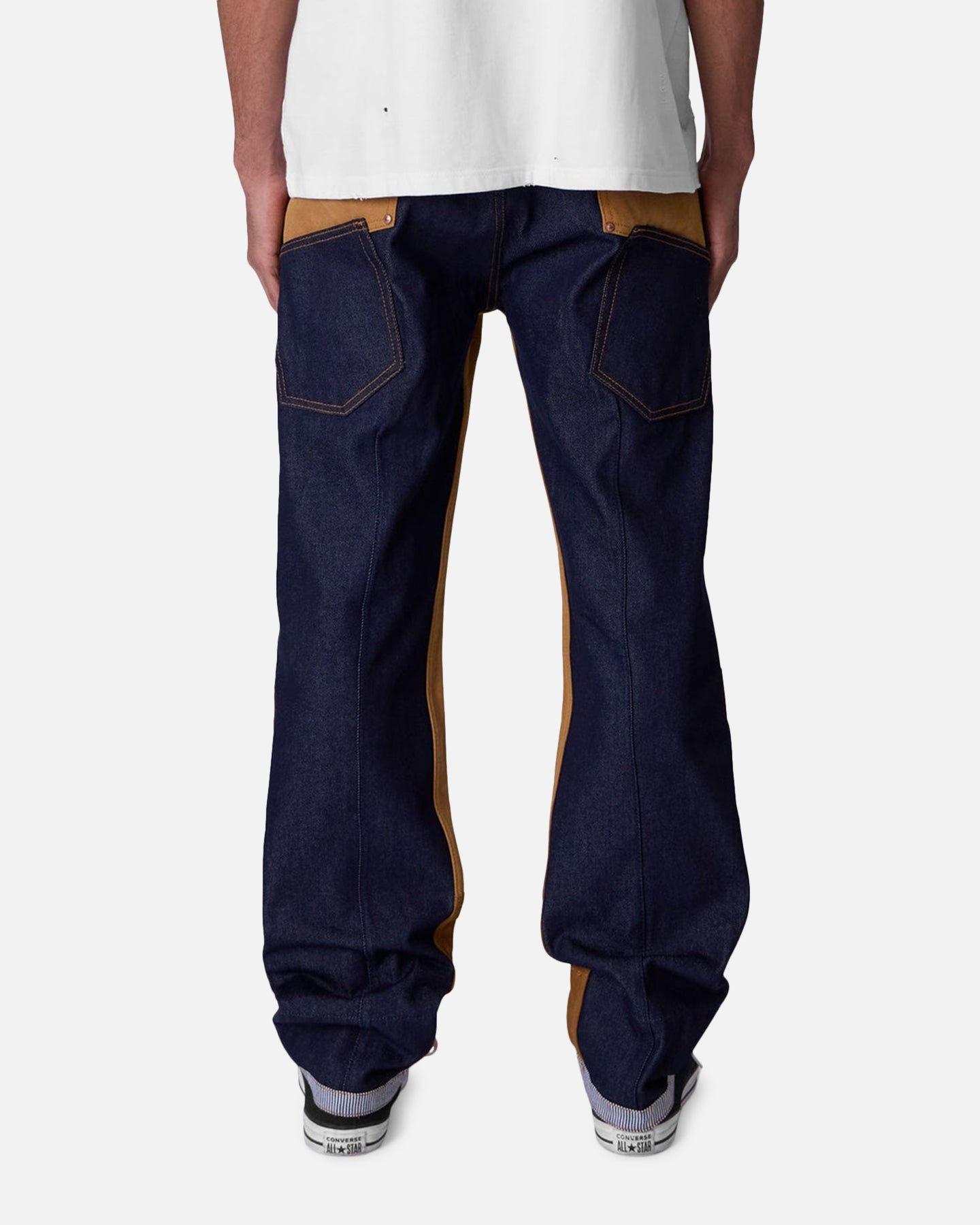 MNML V727 Mixed Canvas Baggy Denim Jeans Multi