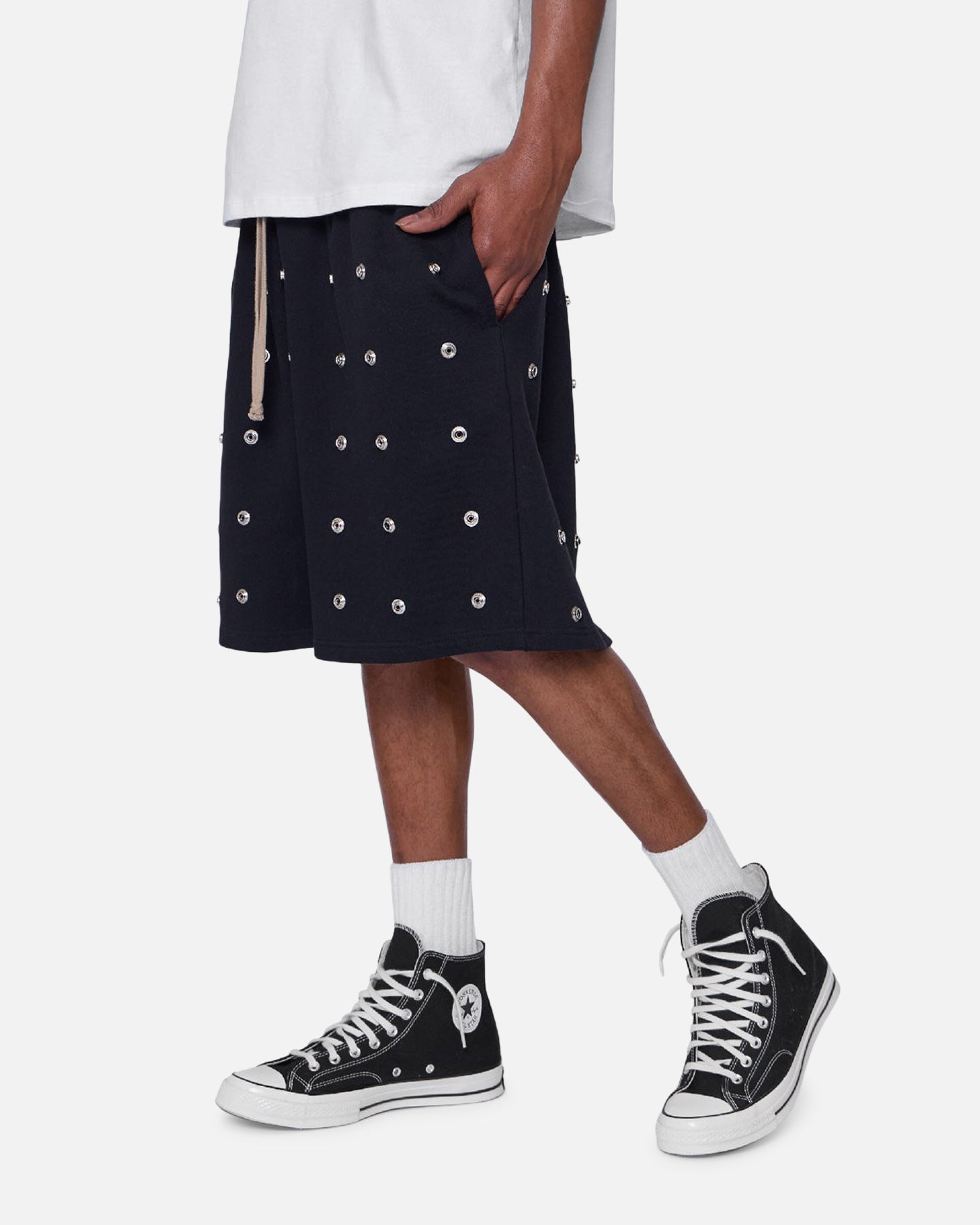 MNML All Over Button Shorts Black
